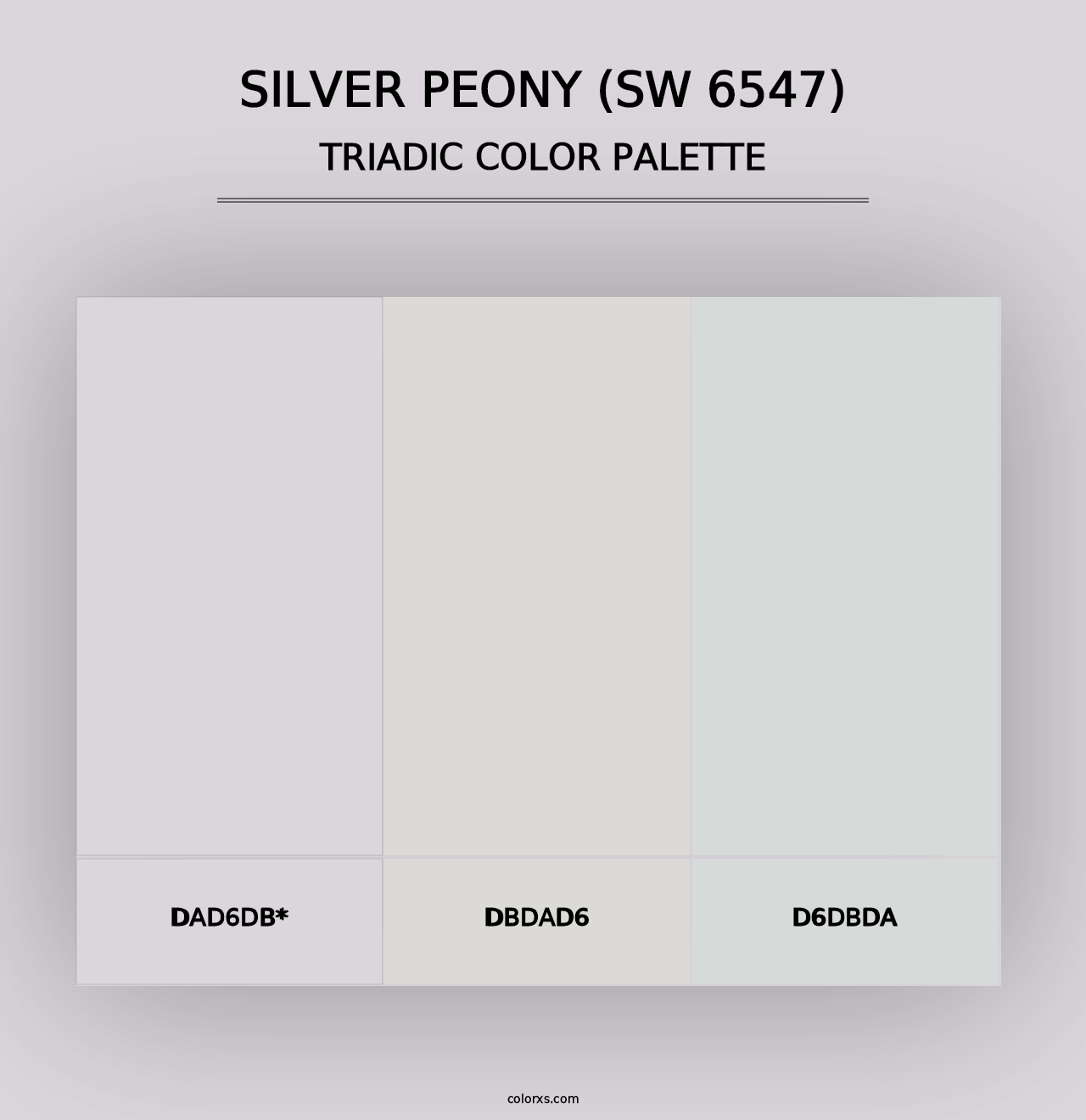 Silver Peony (SW 6547) - Triadic Color Palette