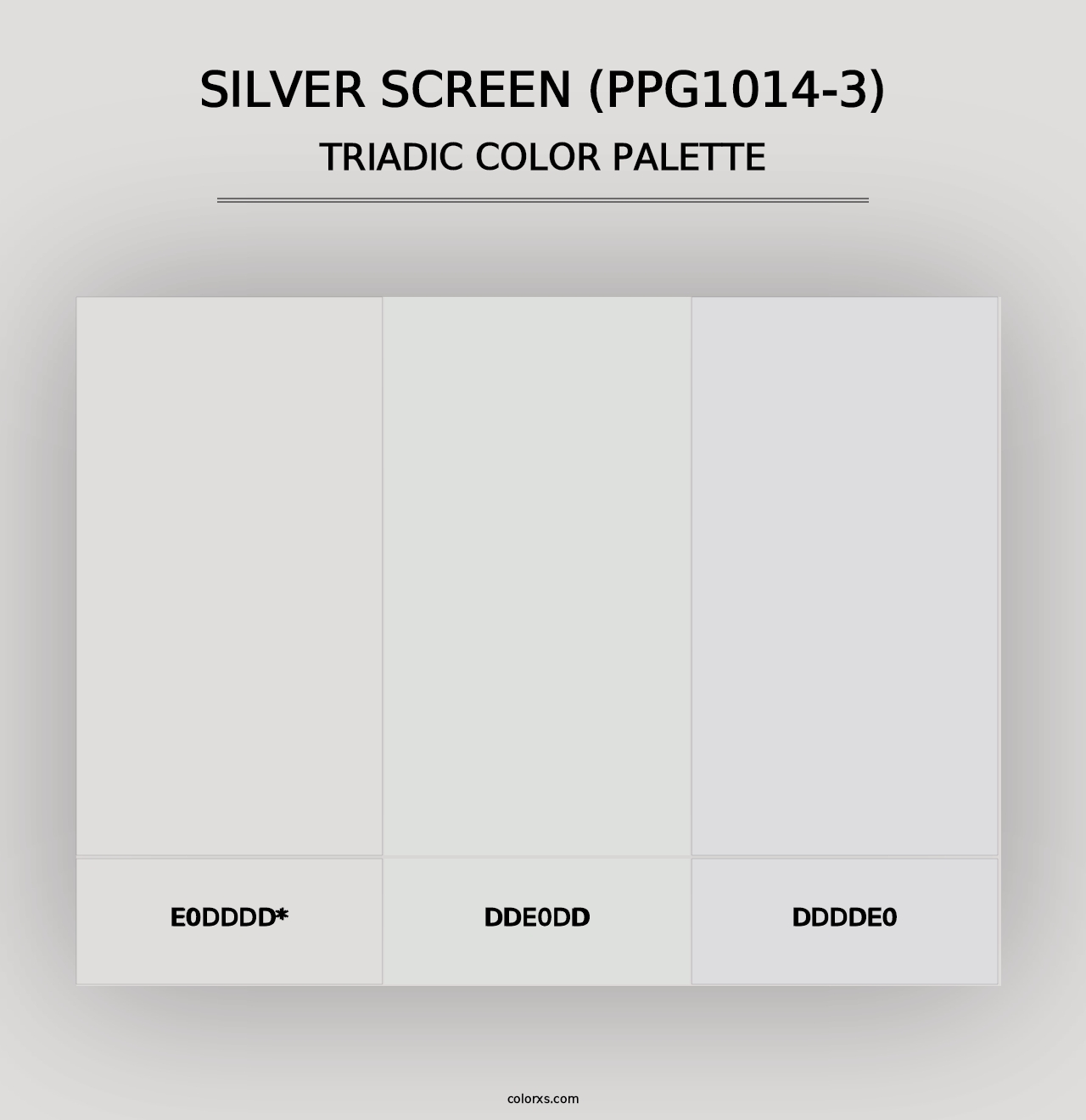 Silver Screen (PPG1014-3) - Triadic Color Palette