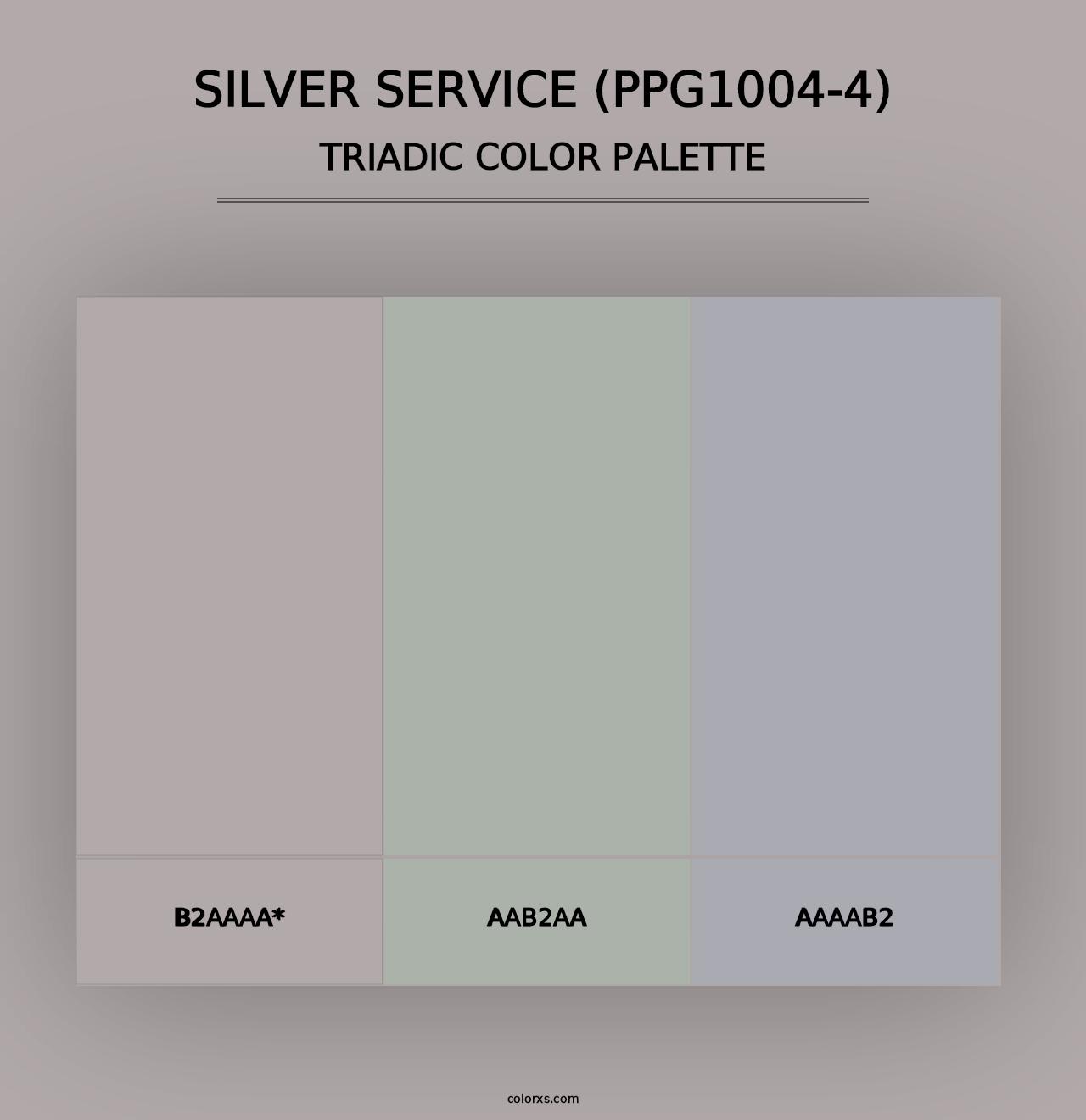 Silver Service (PPG1004-4) - Triadic Color Palette