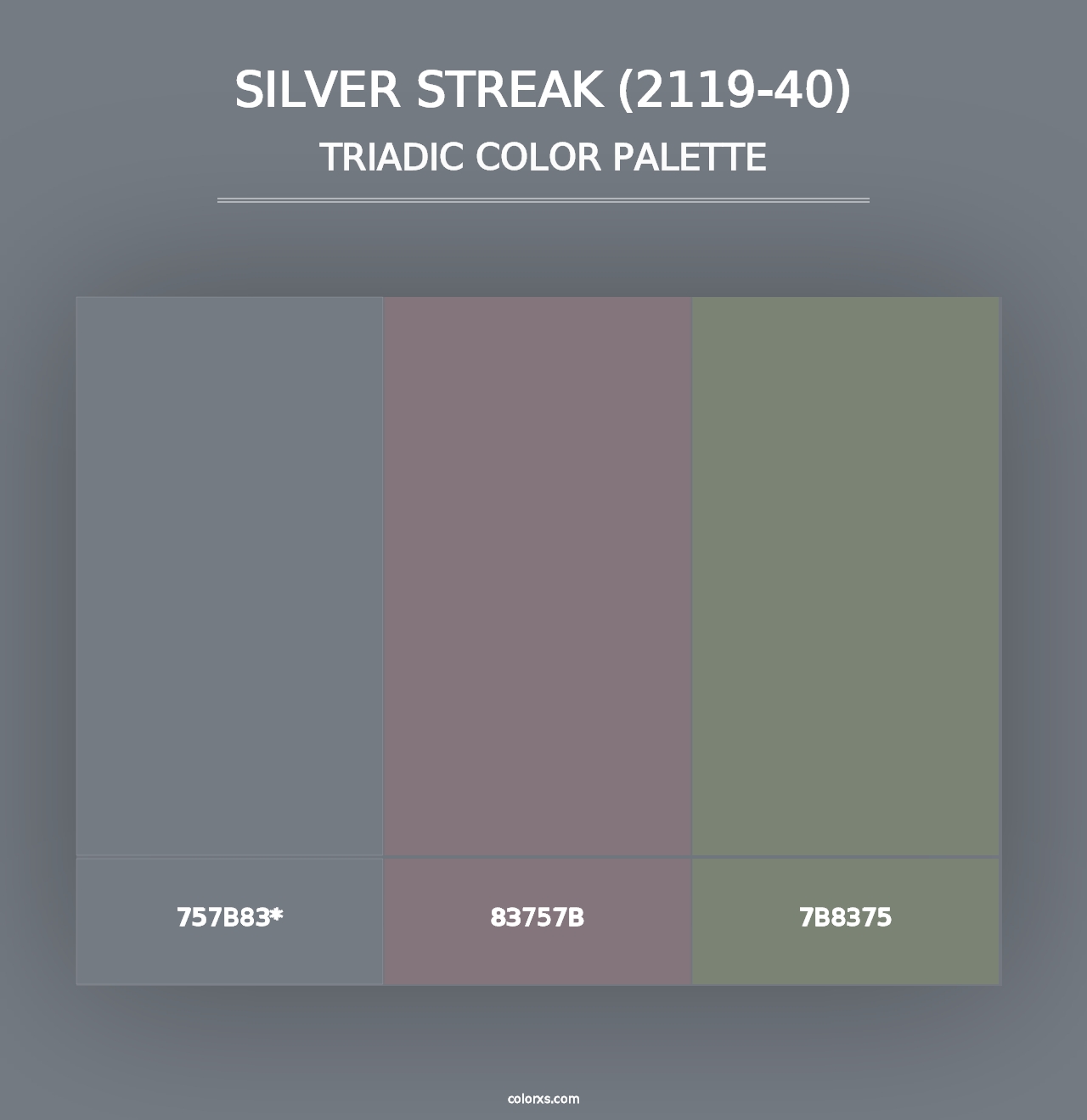 Silver Streak (2119-40) - Triadic Color Palette