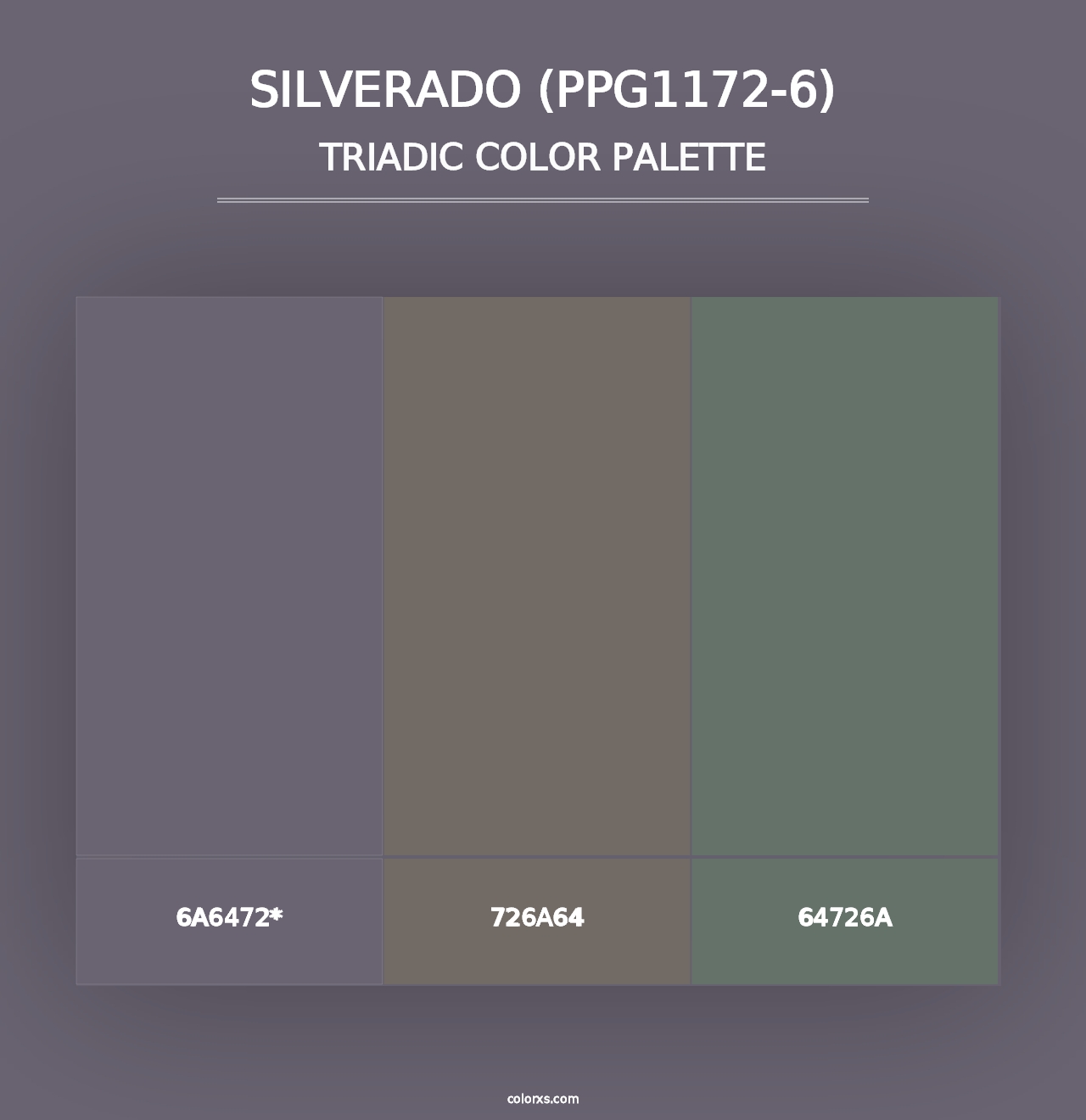 Silverado (PPG1172-6) - Triadic Color Palette