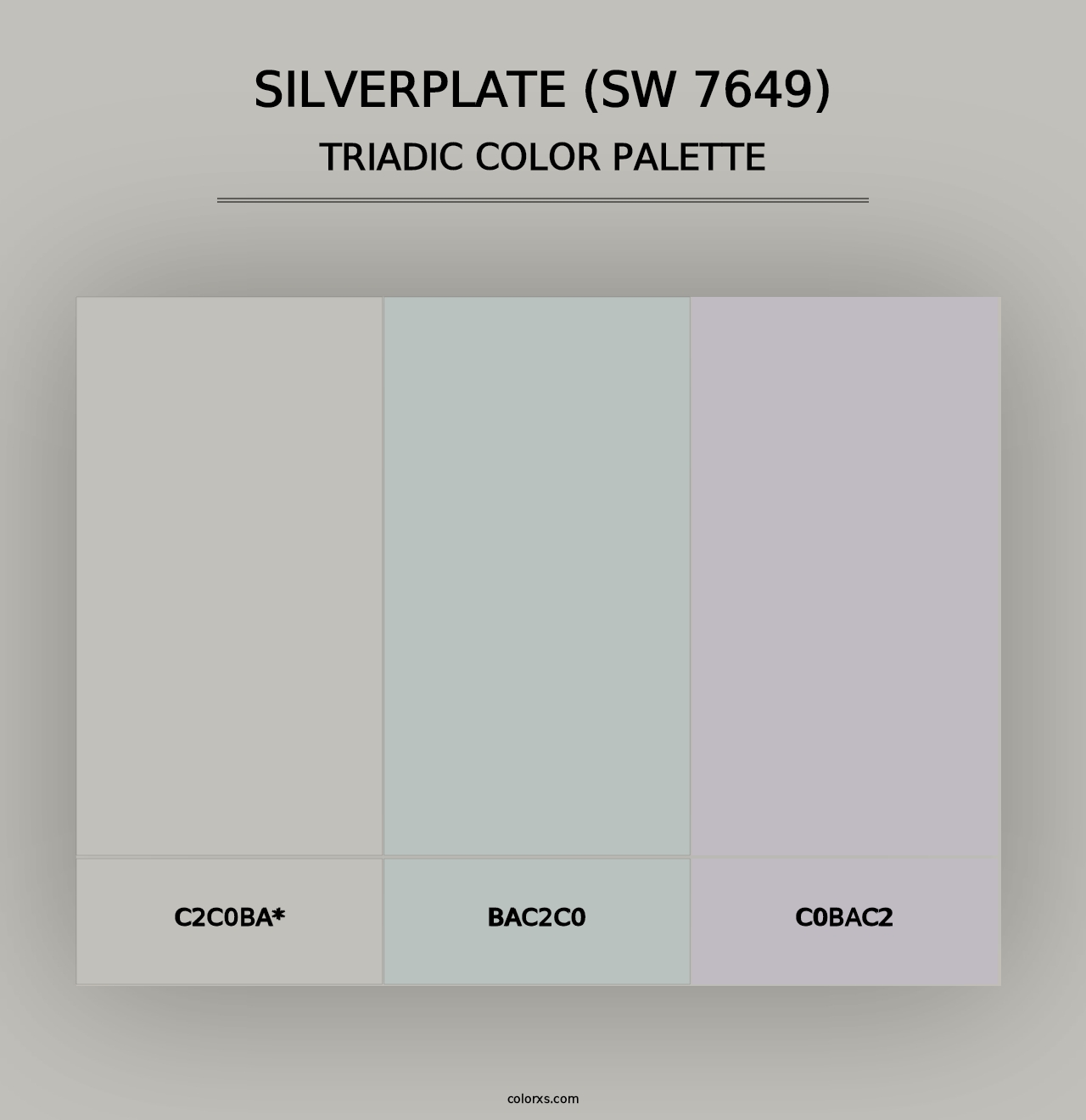 Silverplate (SW 7649) - Triadic Color Palette