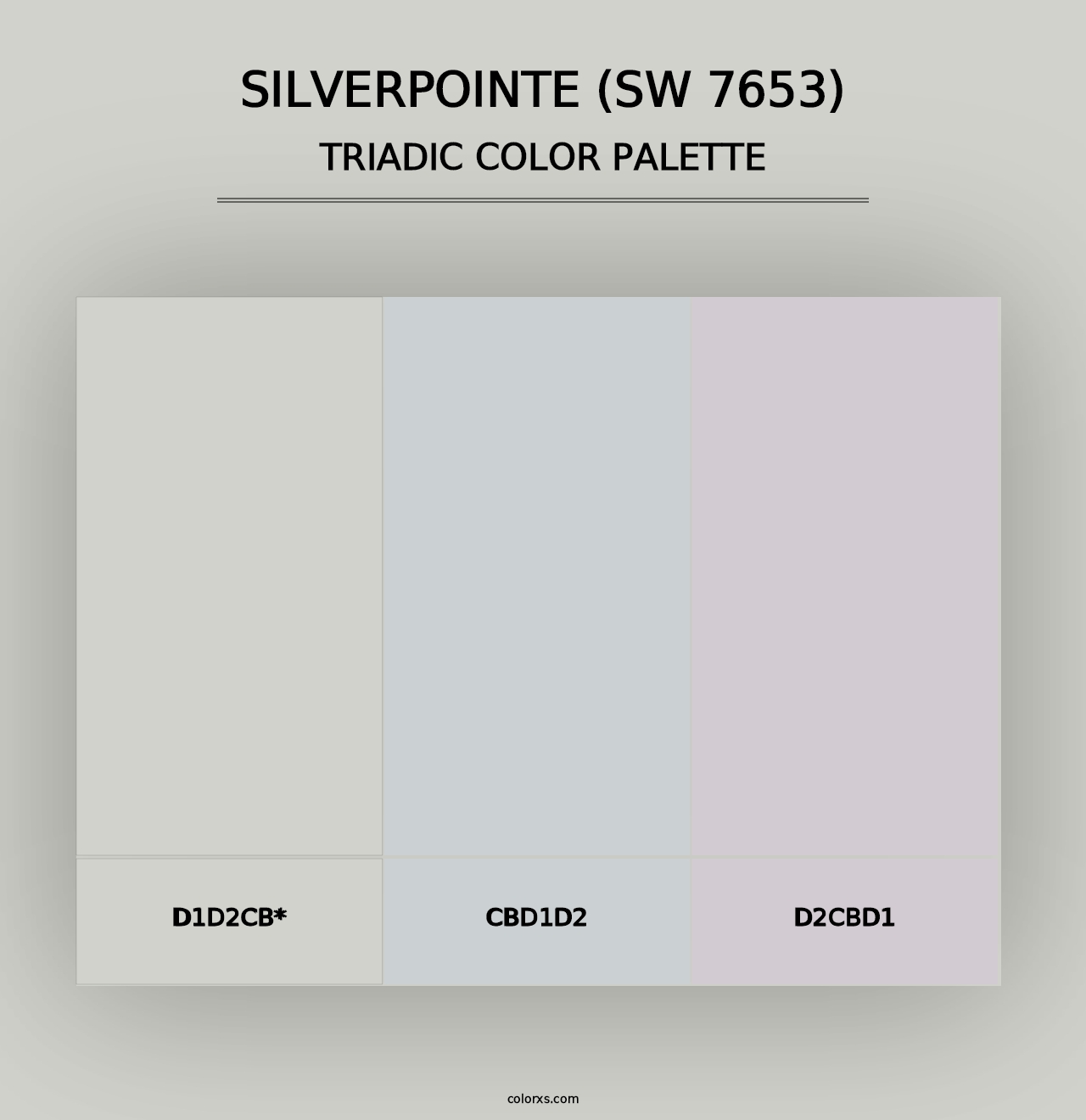 Silverpointe (SW 7653) - Triadic Color Palette