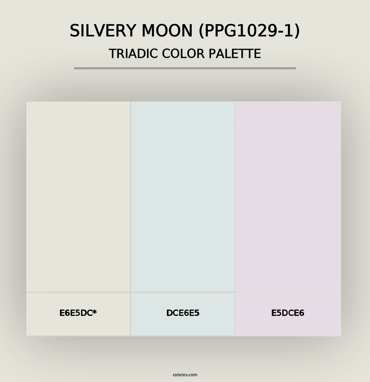 Silvery Moon (PPG1029-1) - Triadic Color Palette