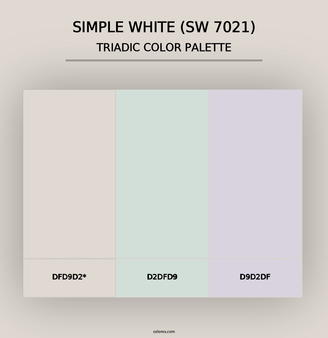 Simple White (SW 7021) - Triadic Color Palette