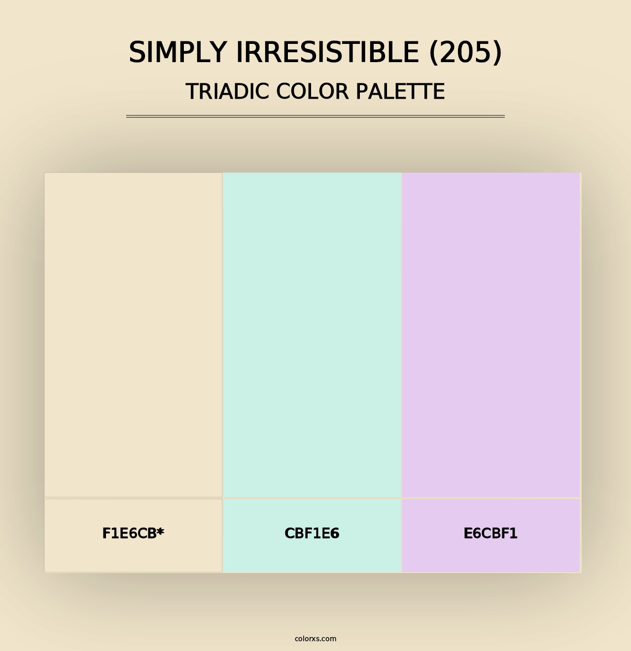 Simply Irresistible (205) - Triadic Color Palette