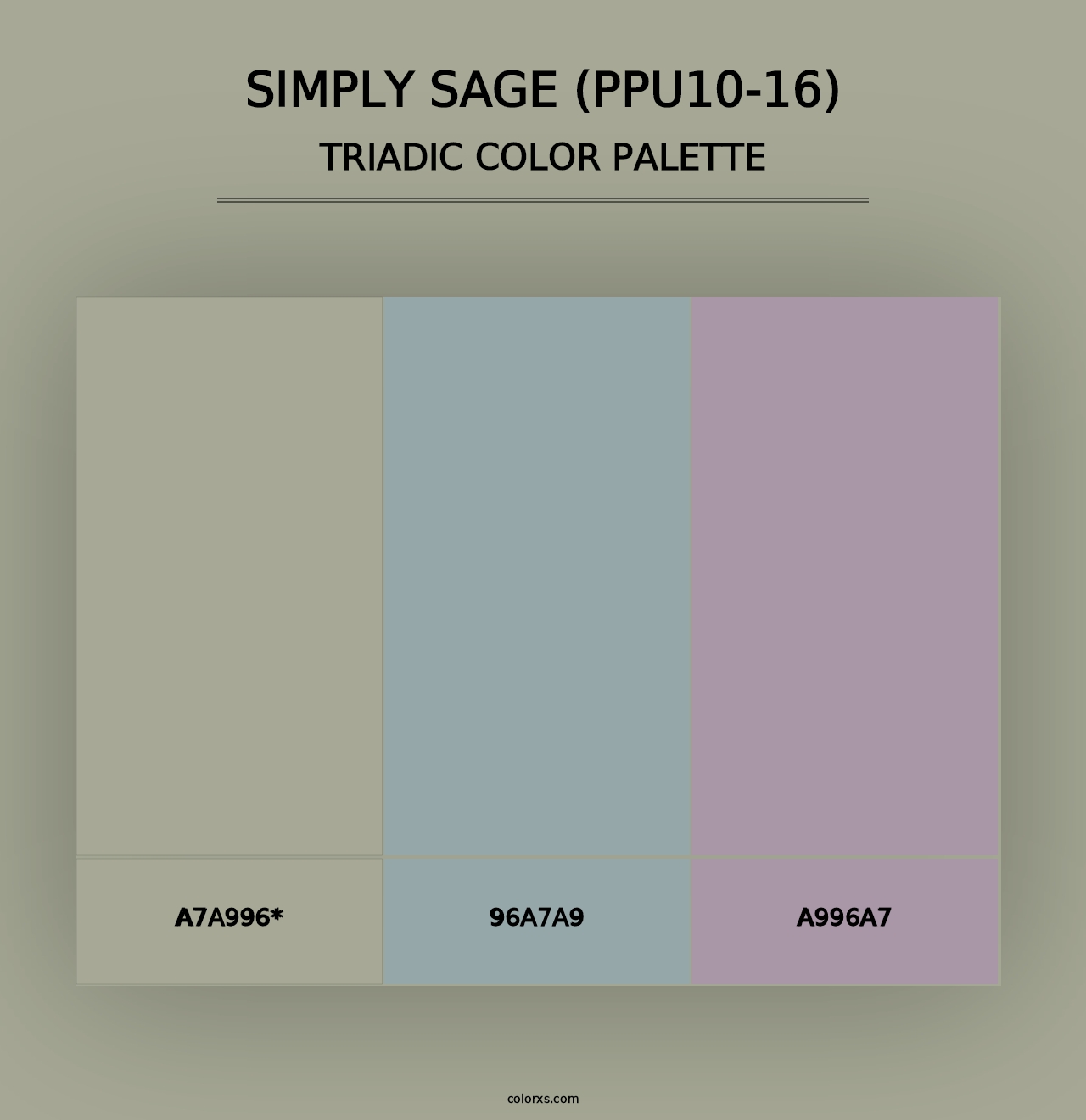 Simply Sage (PPU10-16) - Triadic Color Palette