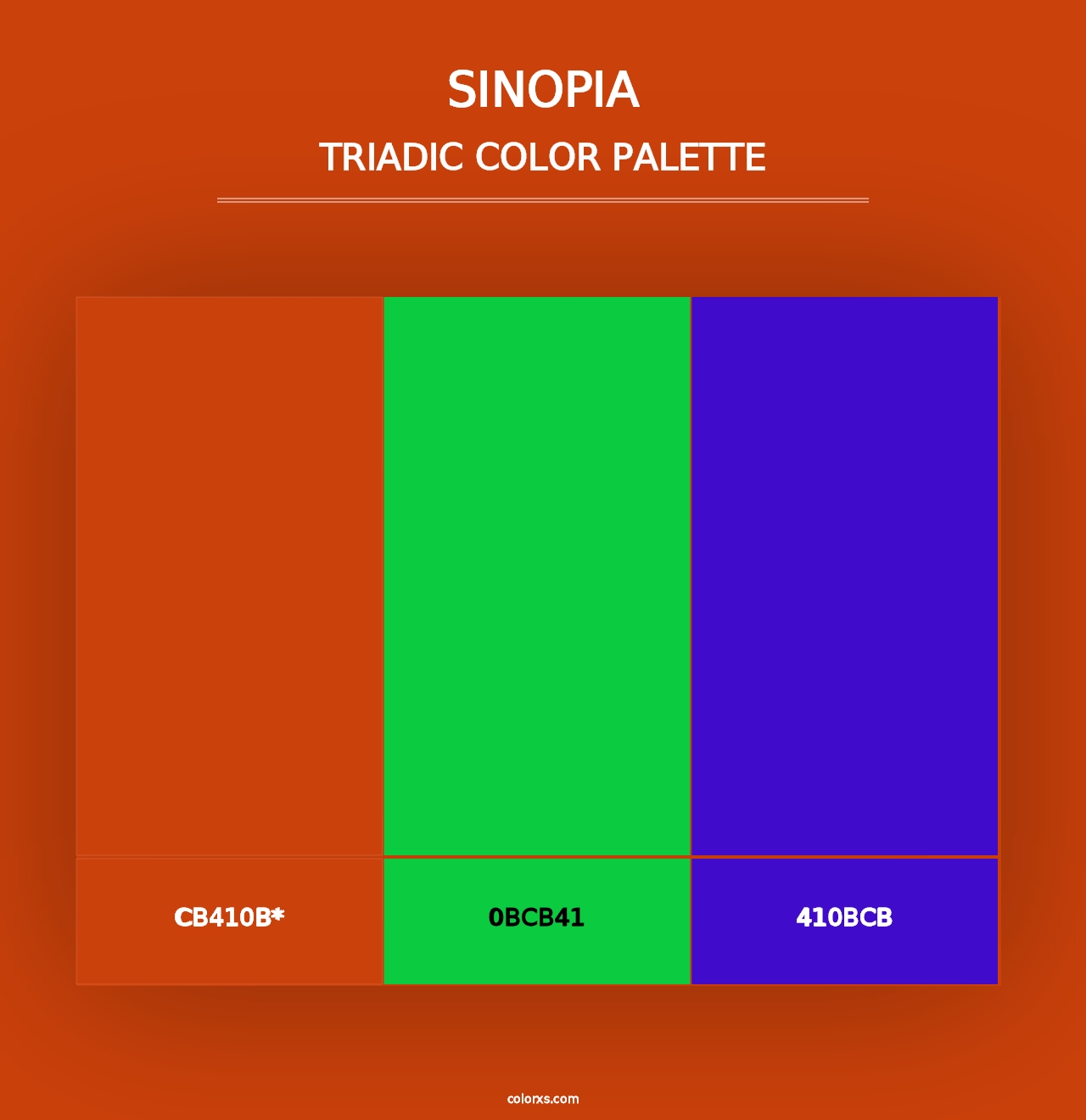 Sinopia - Triadic Color Palette