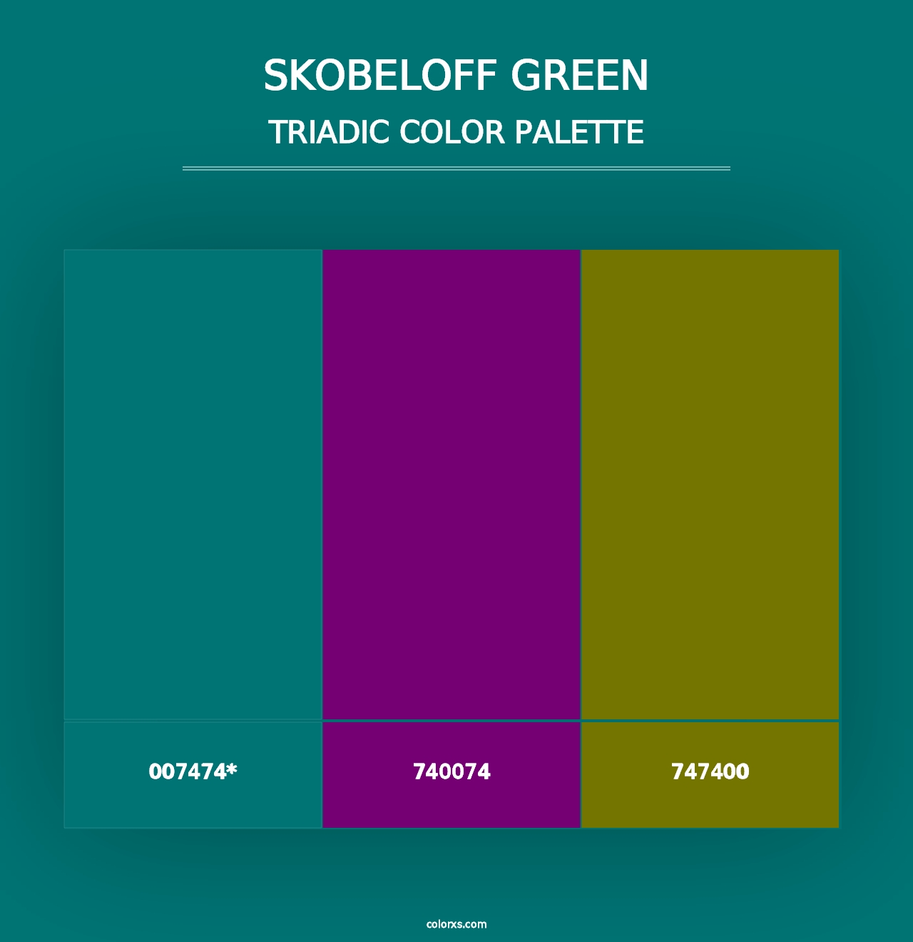 Skobeloff Green - Triadic Color Palette