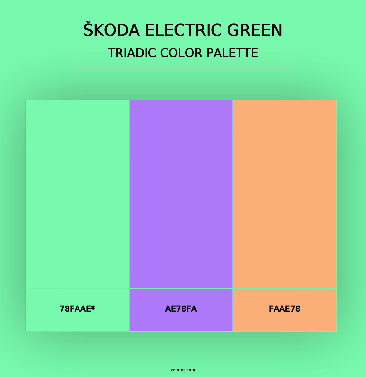 Škoda Electric Green - Triadic Color Palette