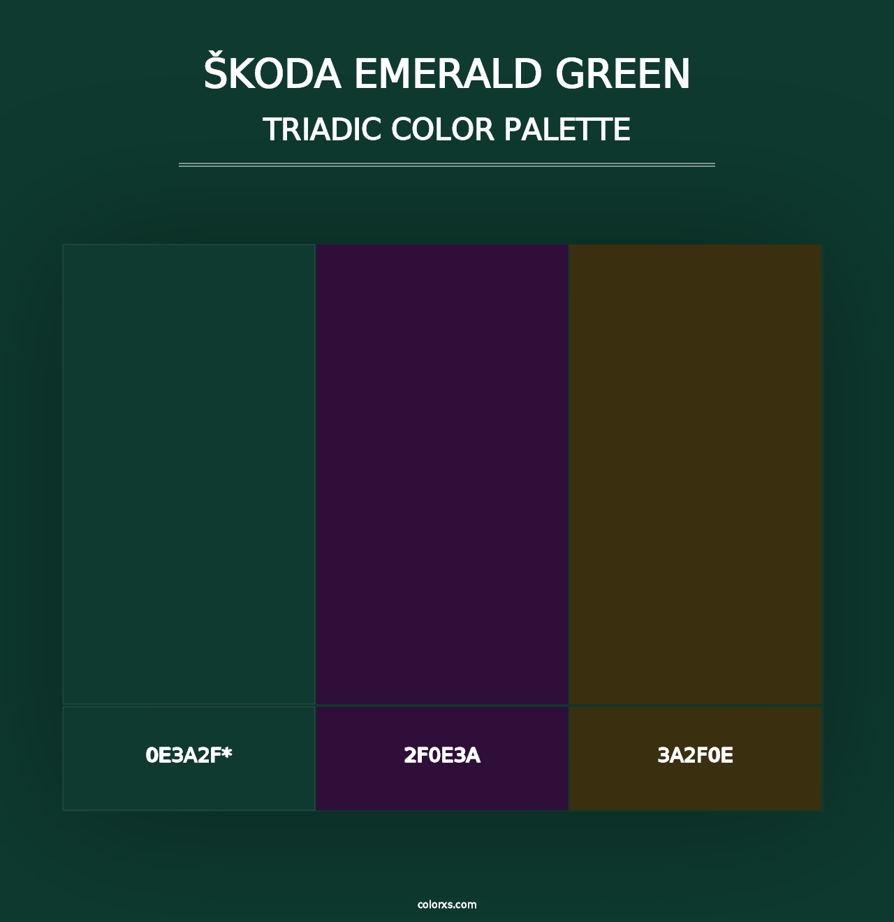 Škoda Emerald Green - Triadic Color Palette