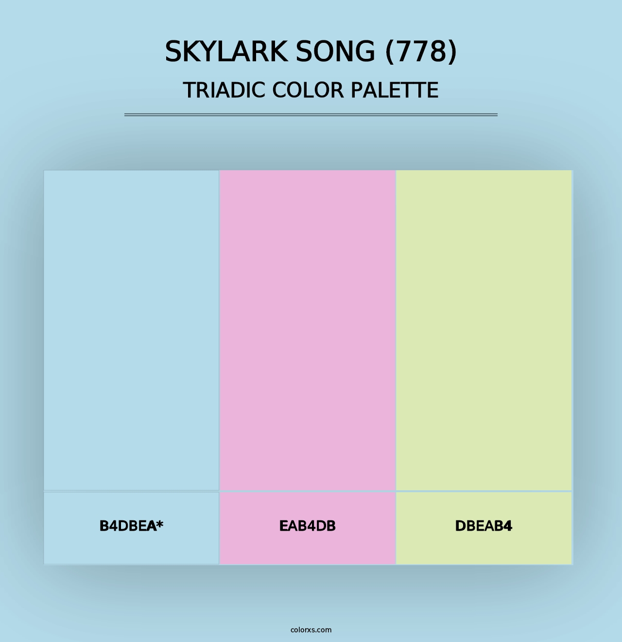 Skylark Song (778) - Triadic Color Palette