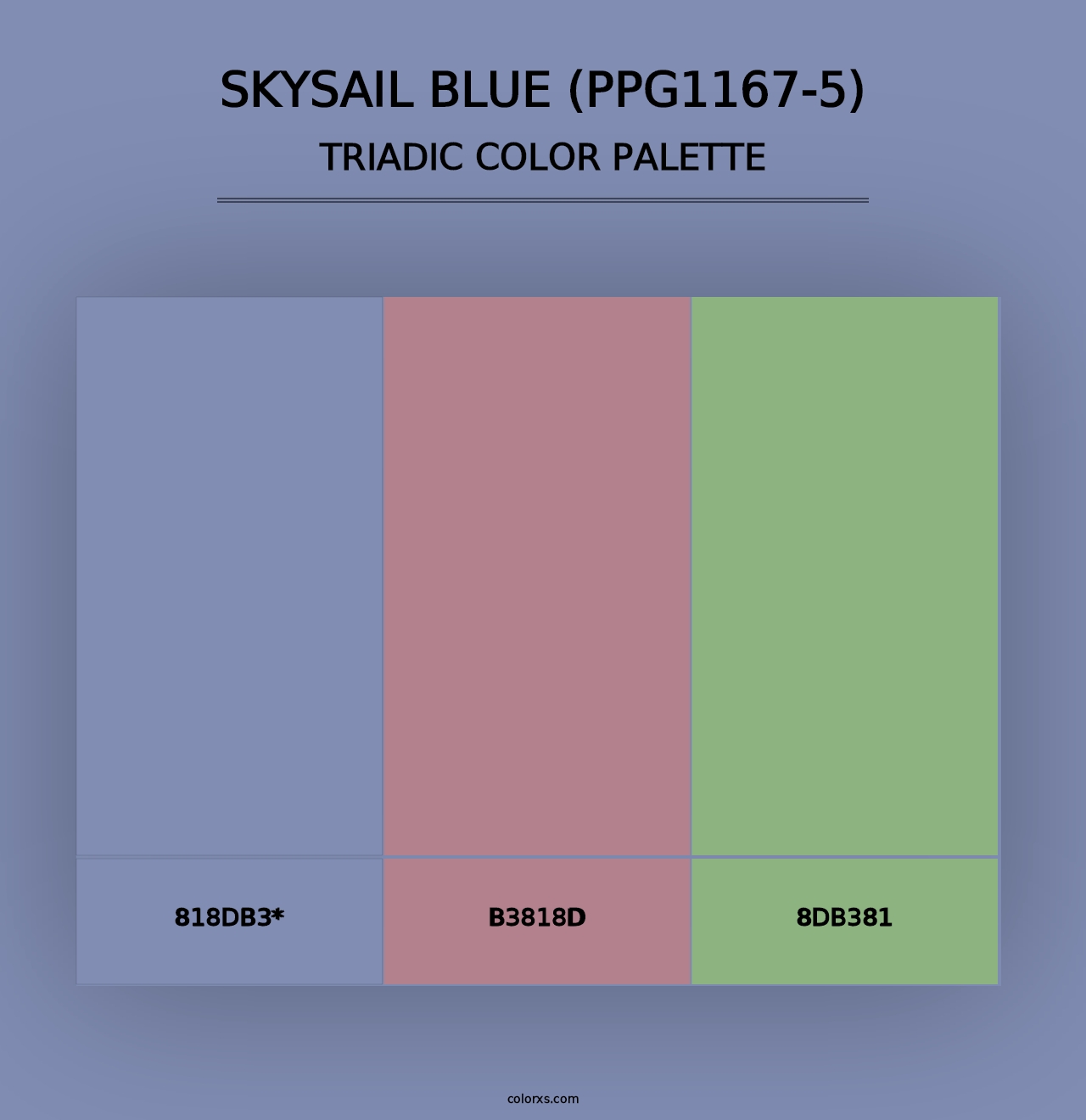 Skysail Blue (PPG1167-5) - Triadic Color Palette