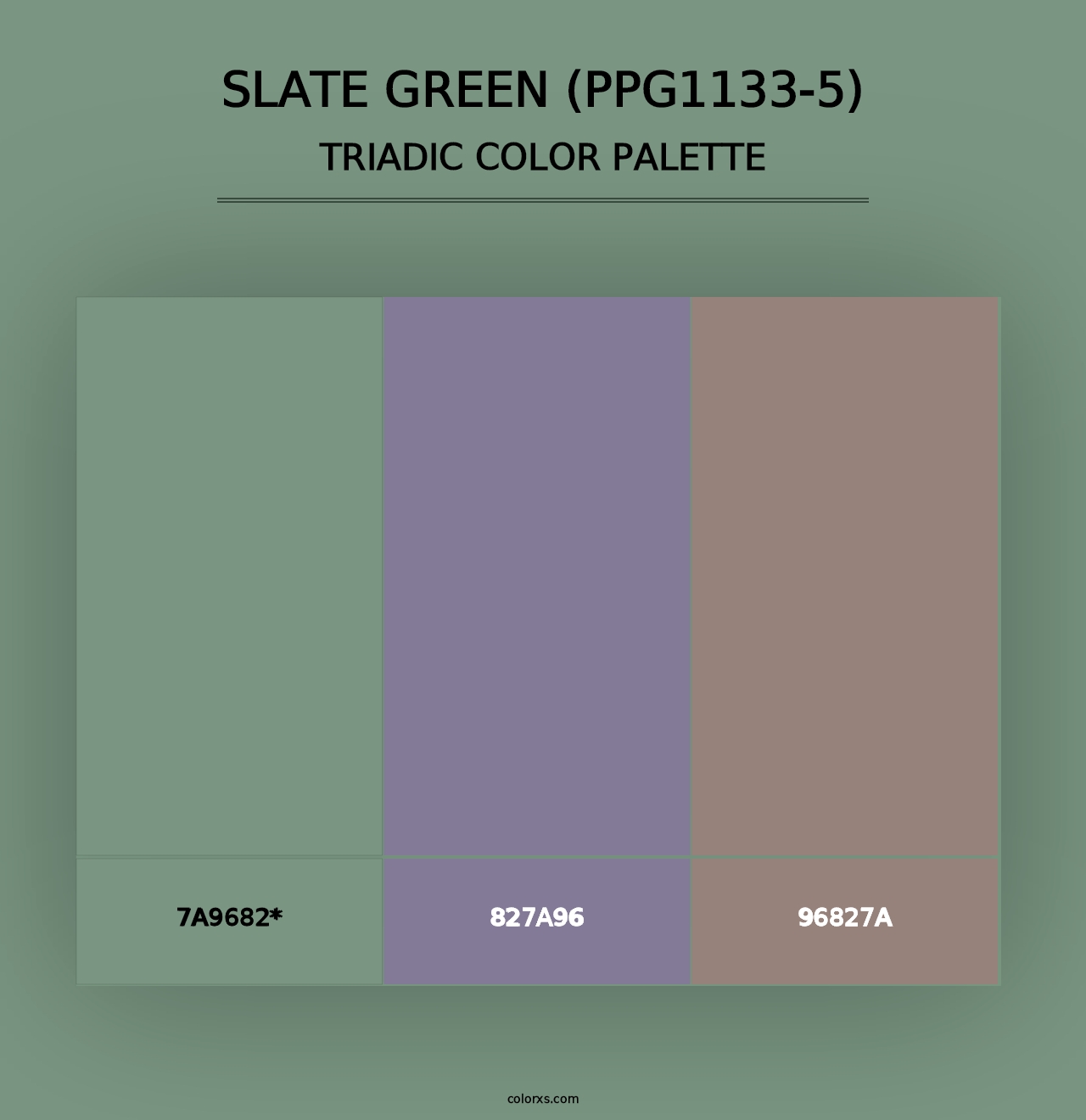 Slate Green (PPG1133-5) - Triadic Color Palette