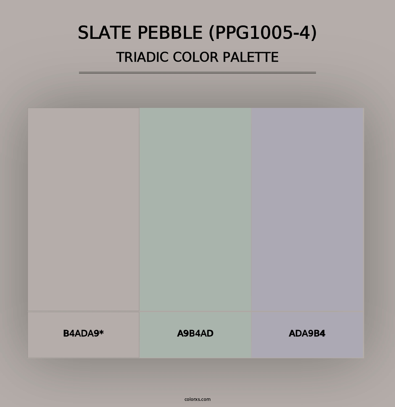 Slate Pebble (PPG1005-4) - Triadic Color Palette