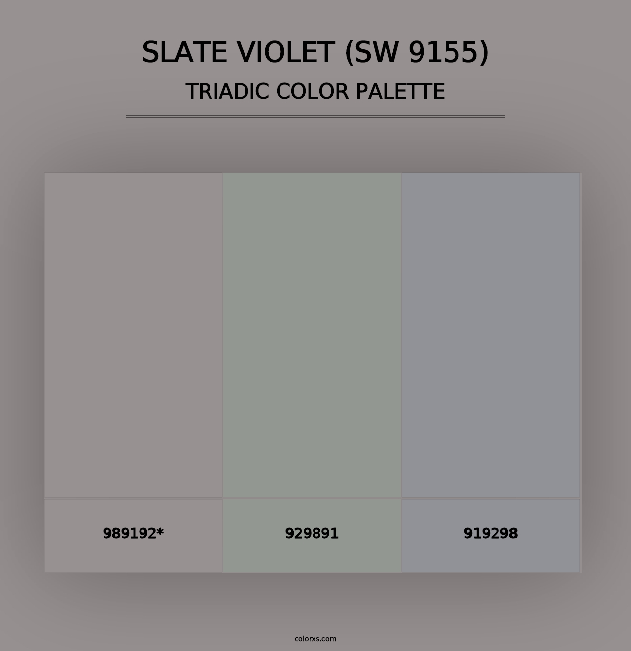 Slate Violet (SW 9155) - Triadic Color Palette