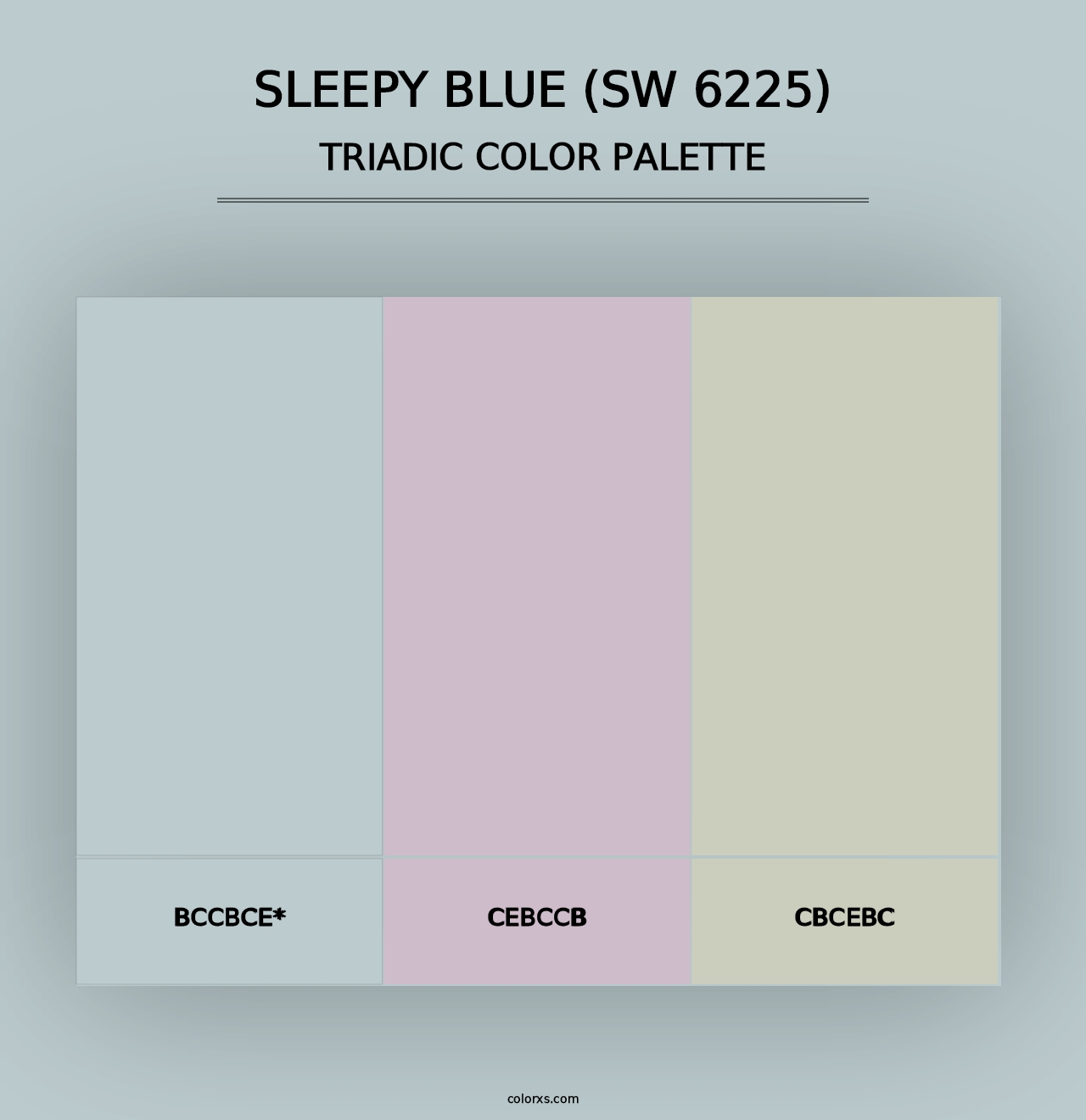 Sleepy Blue (SW 6225) - Triadic Color Palette