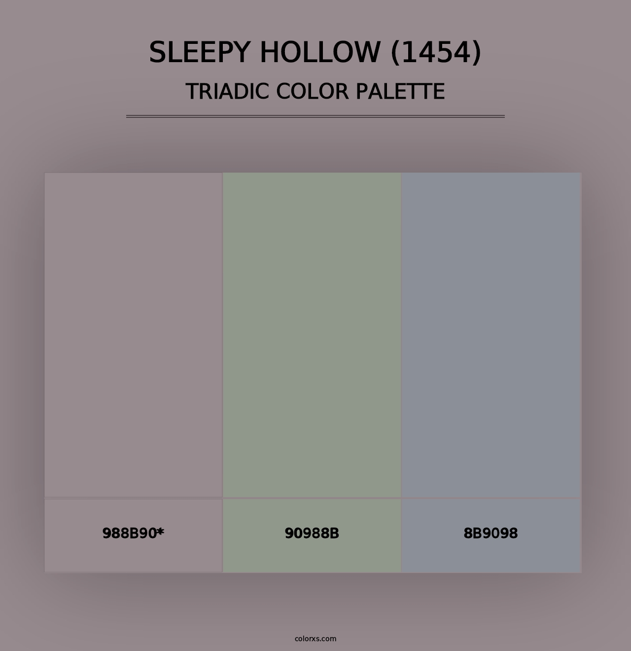 Sleepy Hollow (1454) - Triadic Color Palette