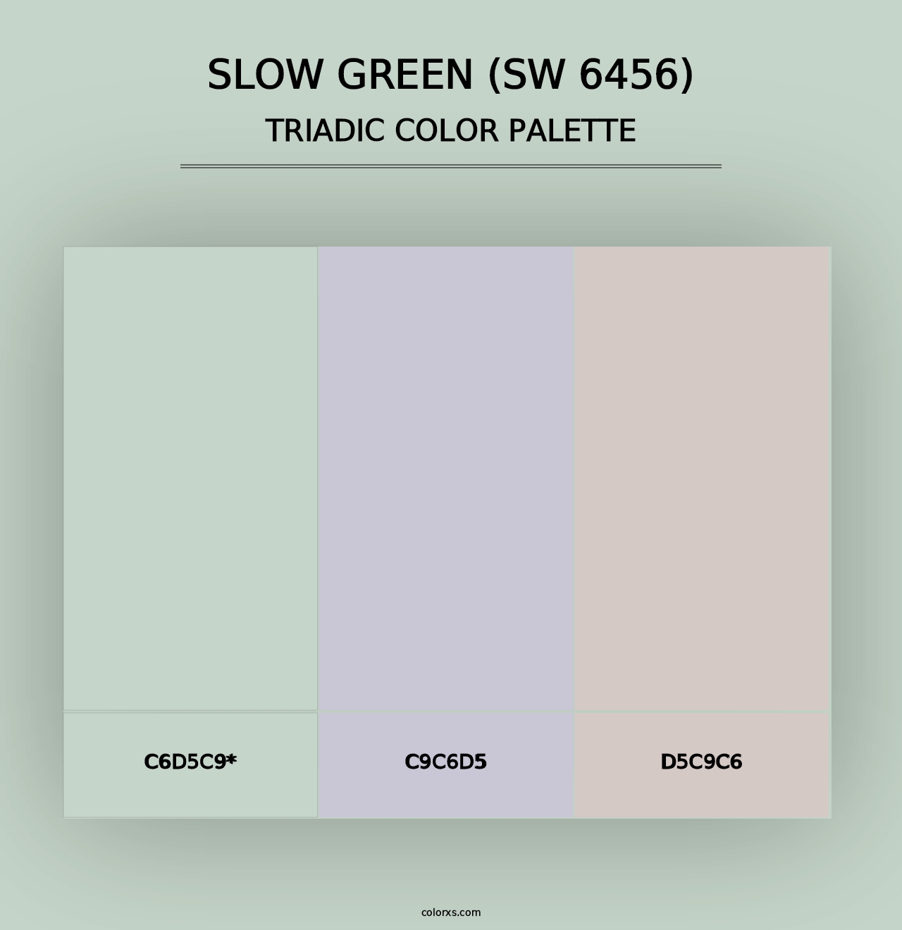 Slow Green (SW 6456) - Triadic Color Palette