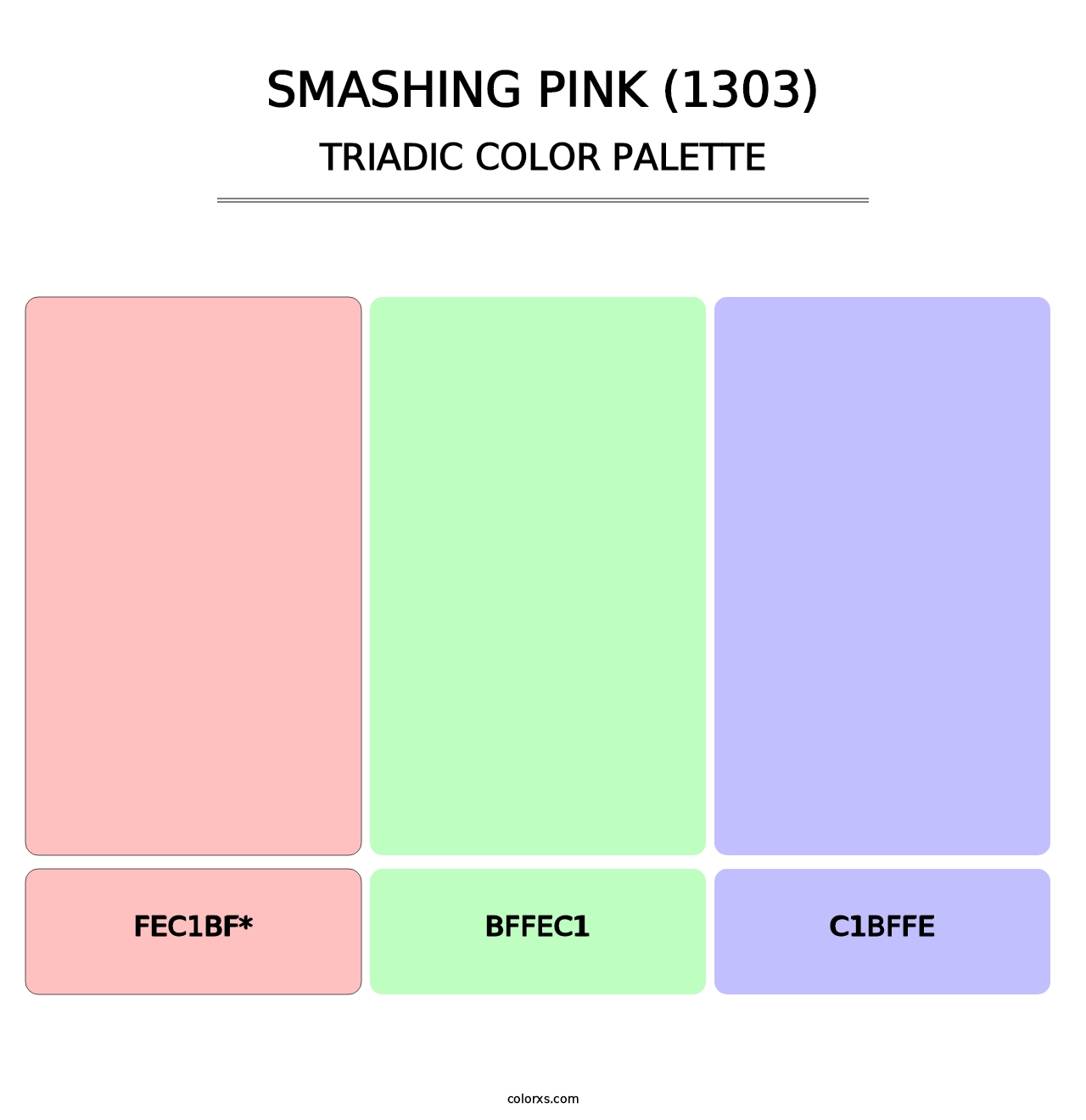 Smashing Pink (1303) - Triadic Color Palette