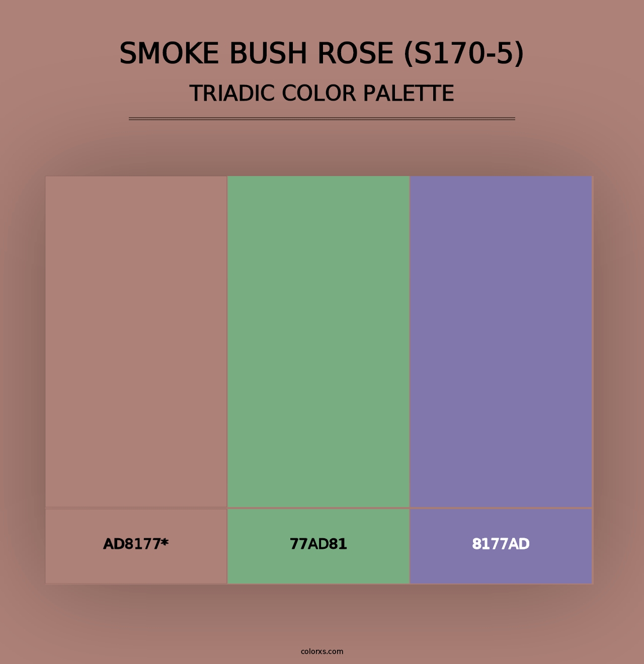 Smoke Bush Rose (S170-5) - Triadic Color Palette