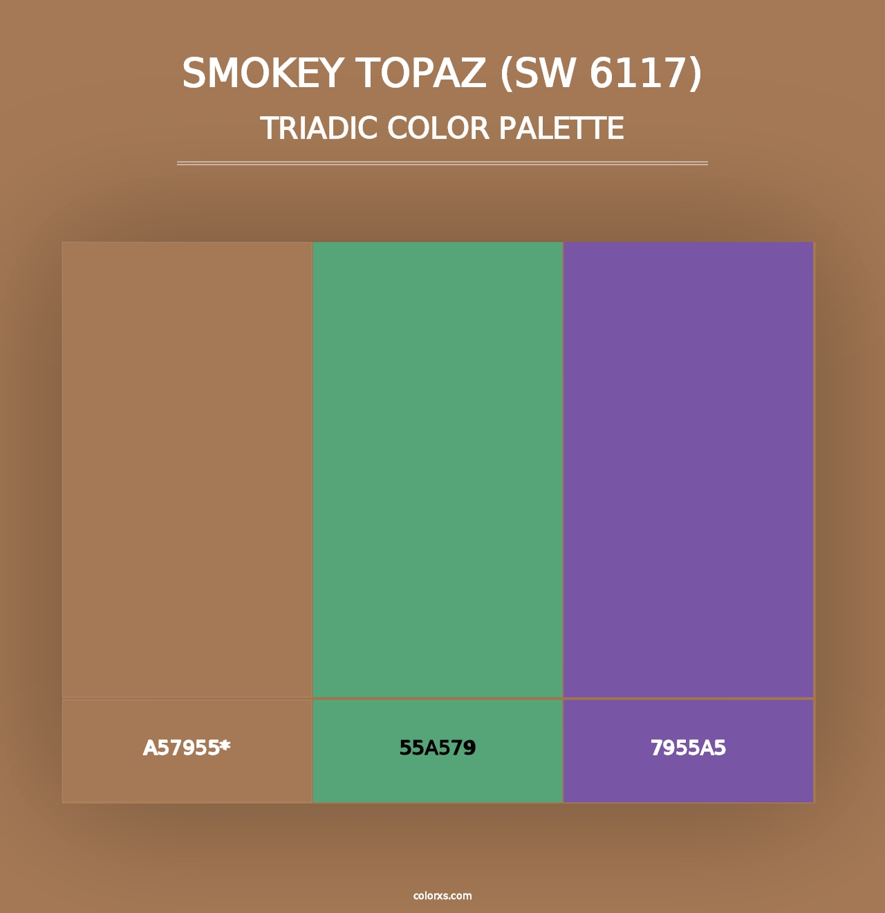 Smokey Topaz (SW 6117) - Triadic Color Palette