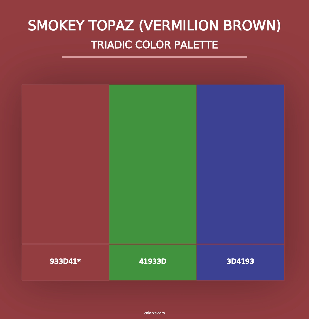 Smokey Topaz (Vermilion Brown) - Triadic Color Palette