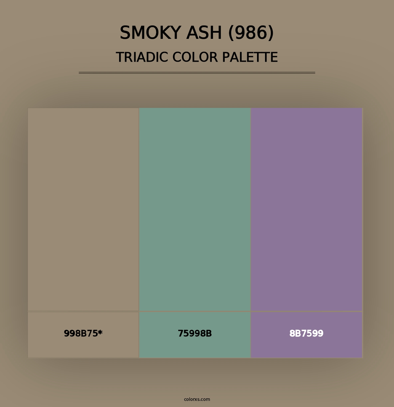 Smoky Ash (986) - Triadic Color Palette