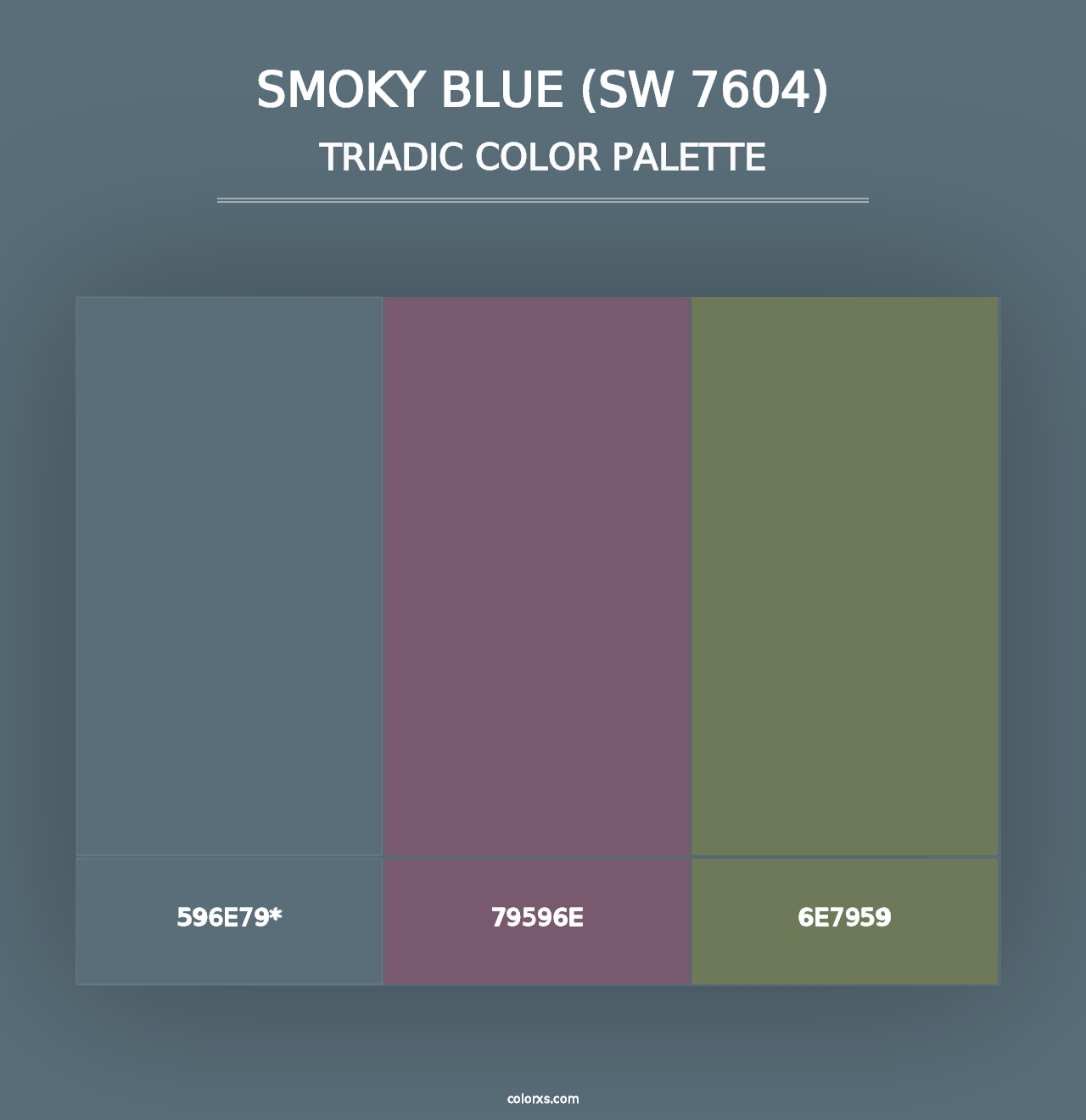 Smoky Blue (SW 7604) - Triadic Color Palette