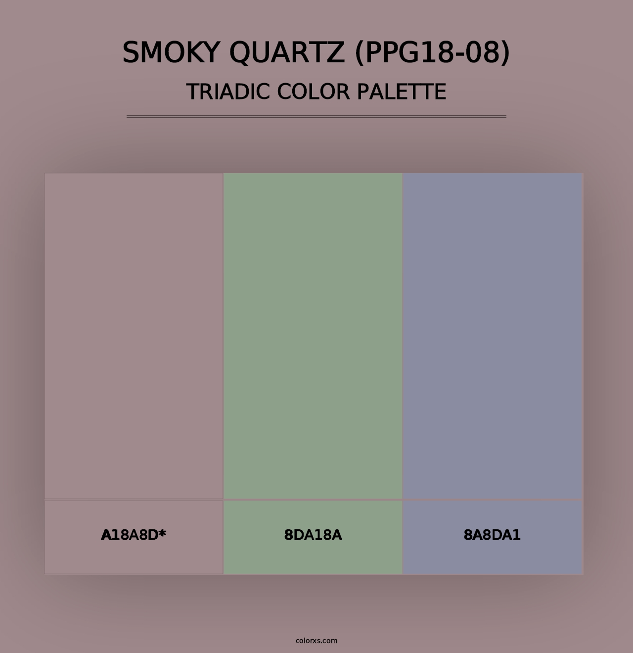 Smoky Quartz (PPG18-08) - Triadic Color Palette