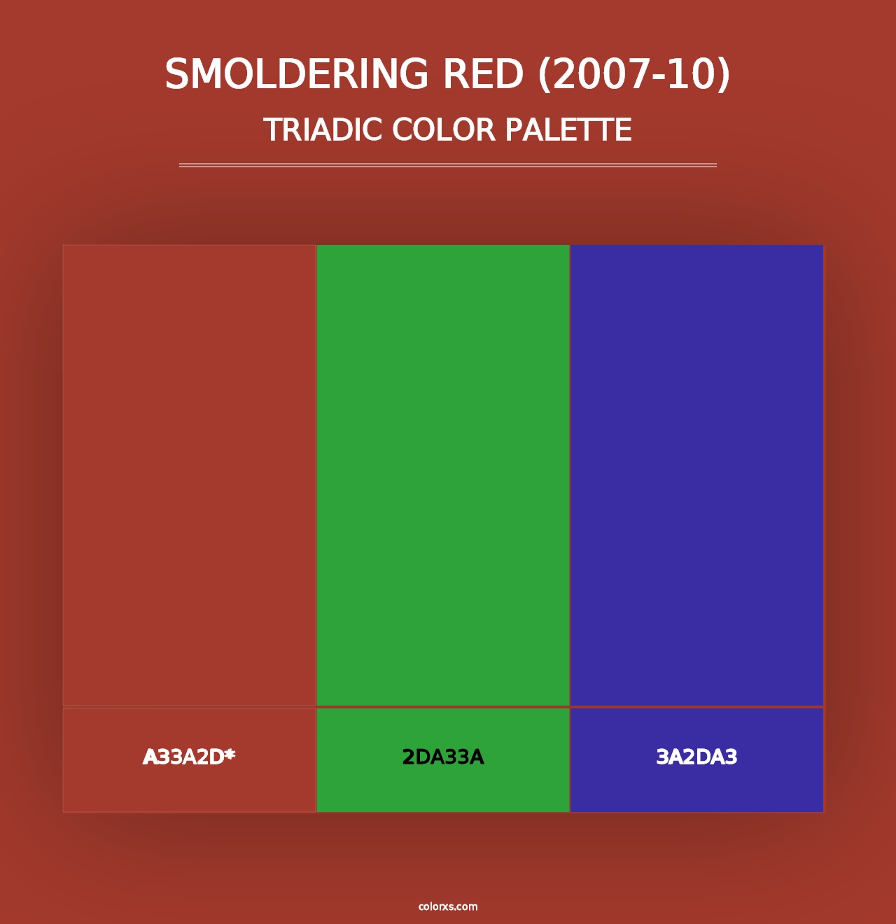 Smoldering Red (2007-10) - Triadic Color Palette