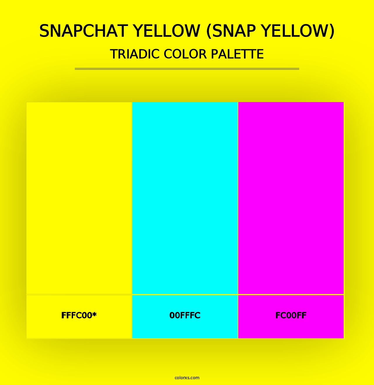 Snapchat Yellow (Snap Yellow) - Triadic Color Palette