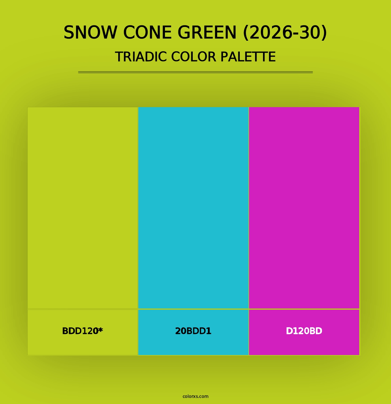 Snow Cone Green (2026-30) - Triadic Color Palette