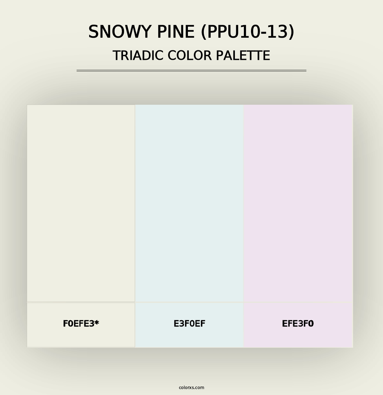 Snowy Pine (PPU10-13) - Triadic Color Palette