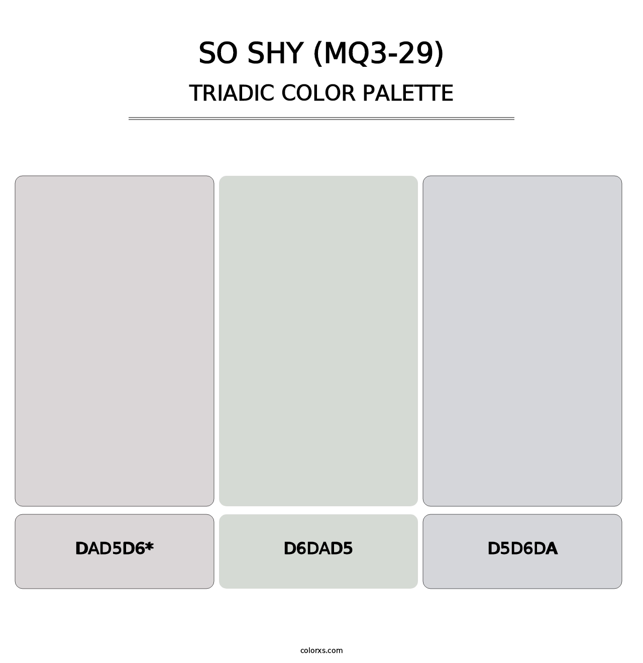 So Shy (MQ3-29) - Triadic Color Palette