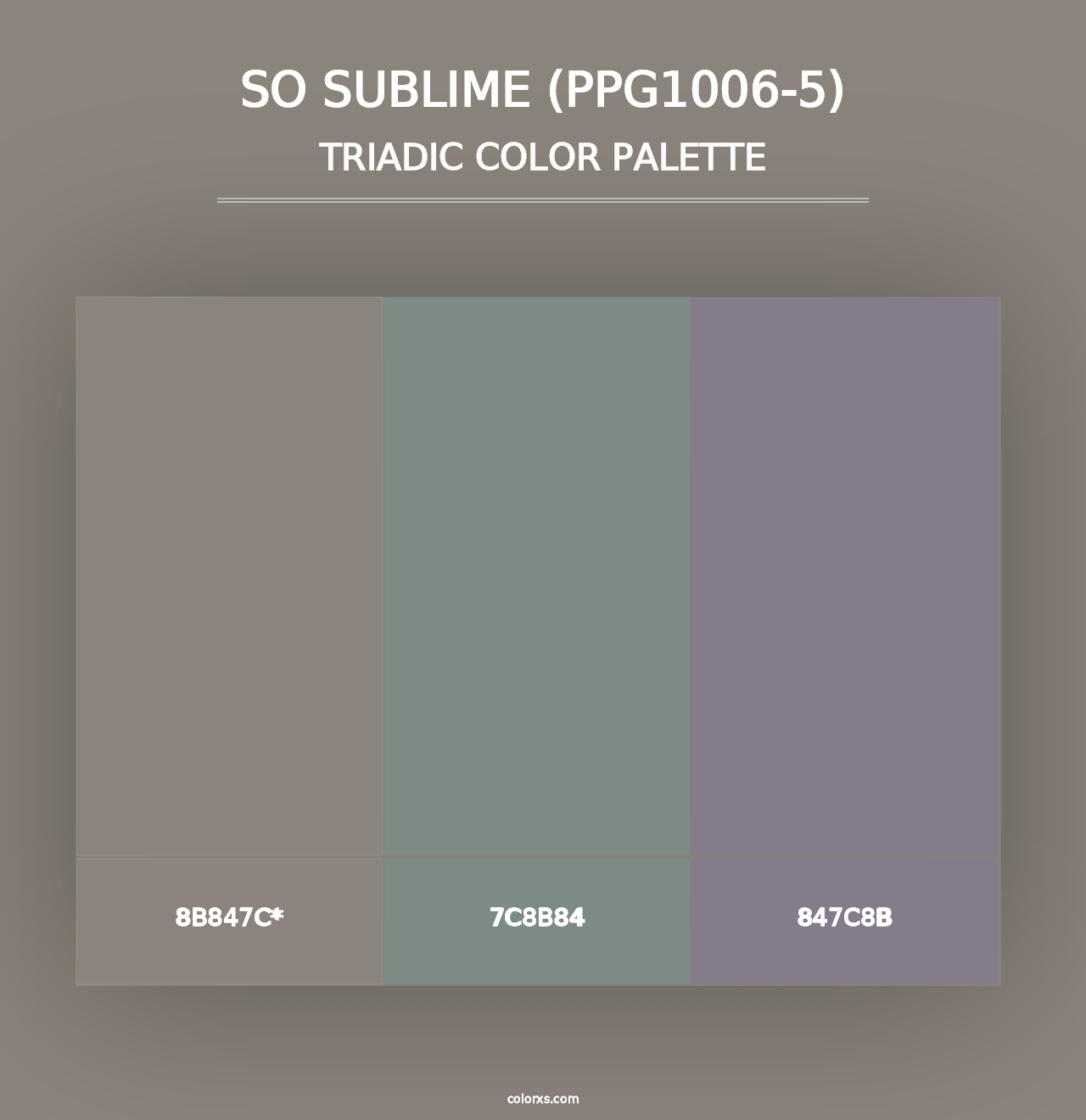 So Sublime (PPG1006-5) - Triadic Color Palette