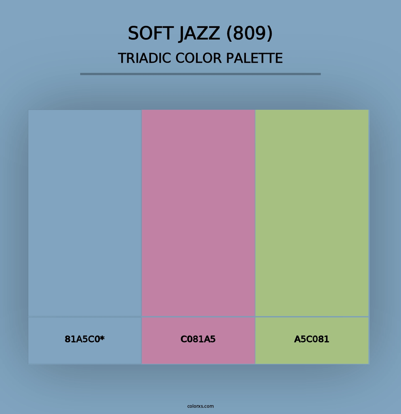 Soft Jazz (809) - Triadic Color Palette