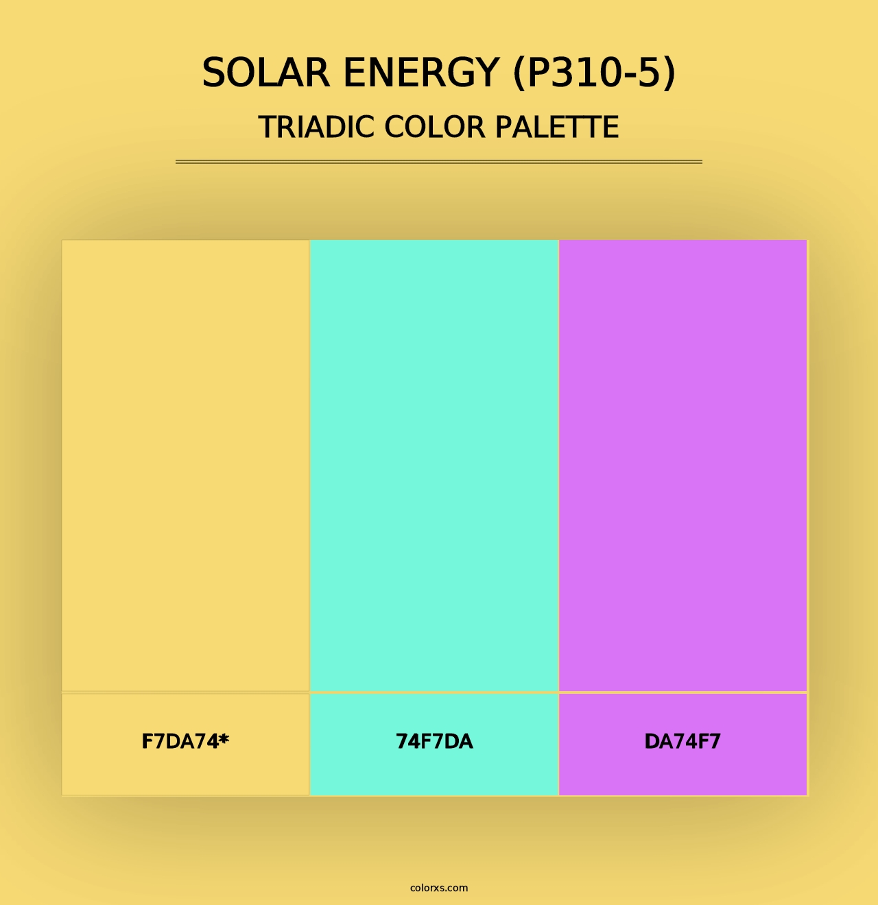 Solar Energy (P310-5) - Triadic Color Palette