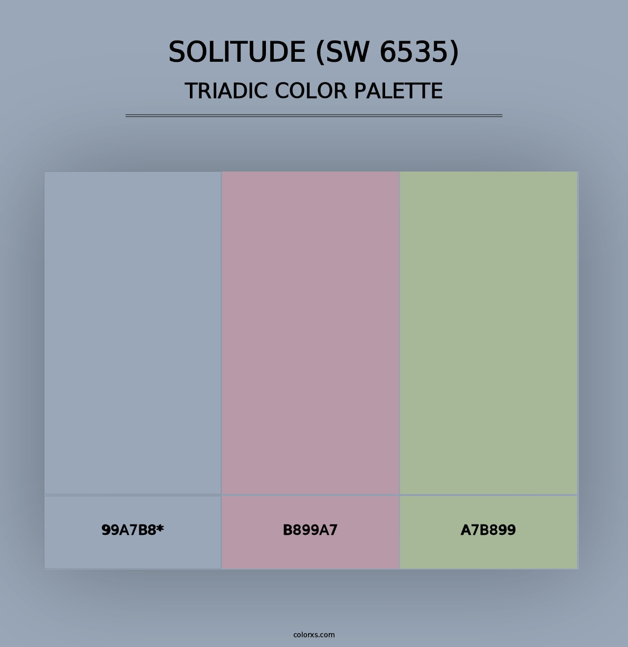 Solitude (SW 6535) - Triadic Color Palette