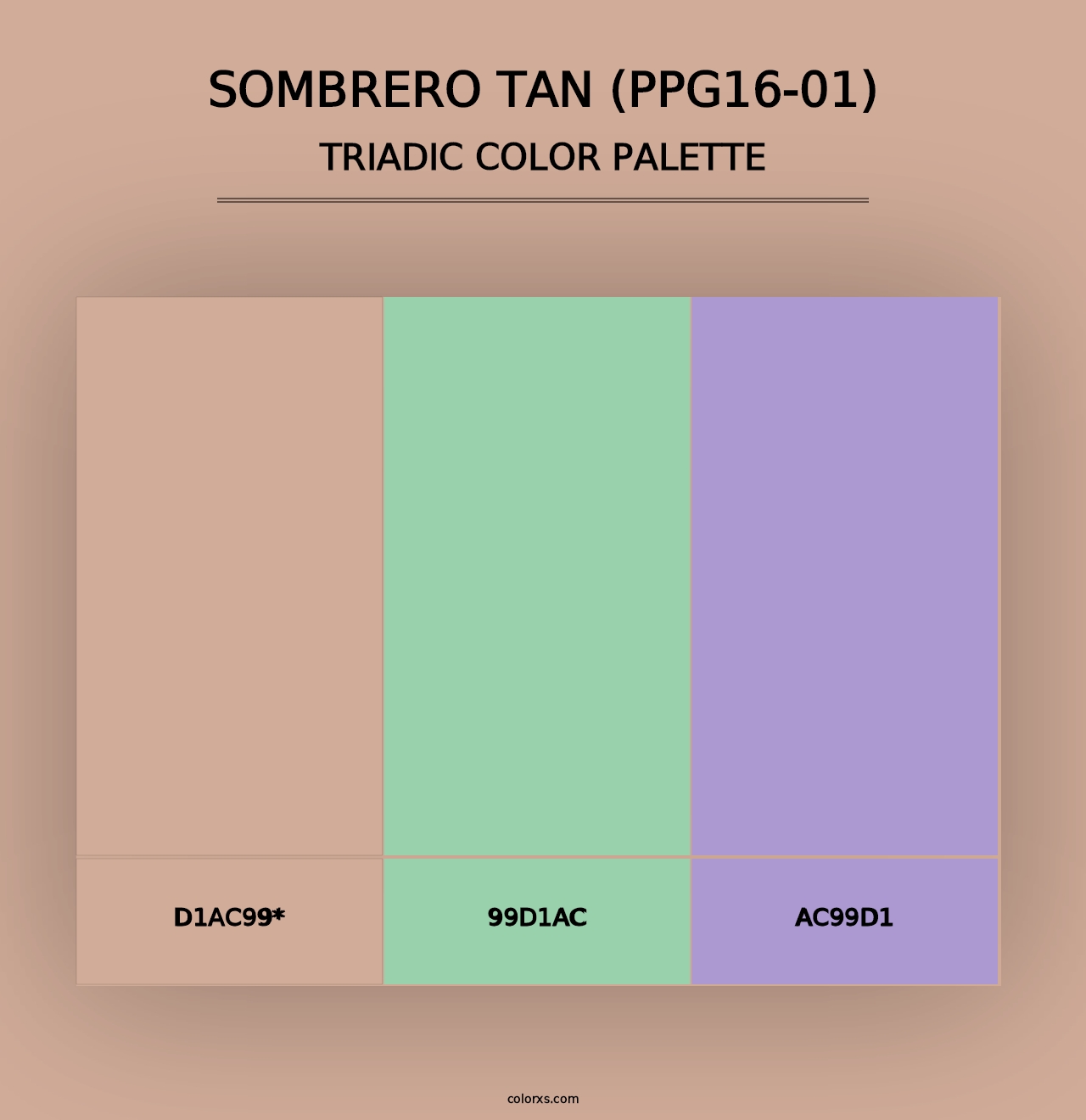 Sombrero Tan (PPG16-01) - Triadic Color Palette