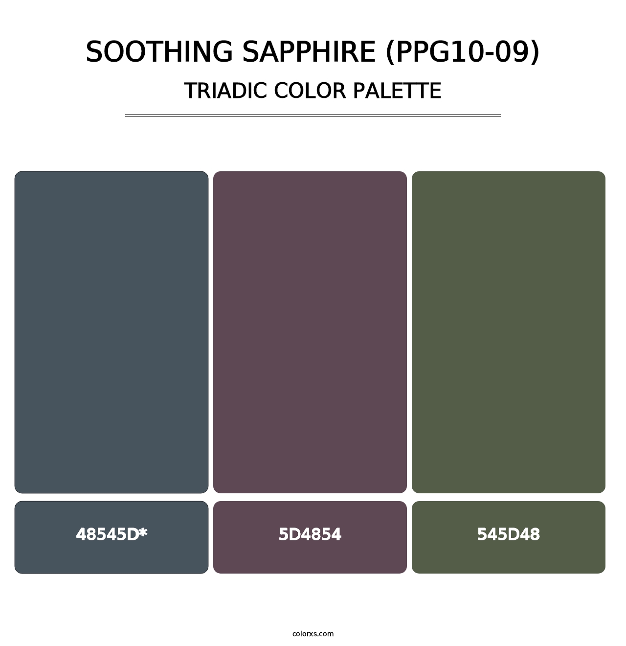 Soothing Sapphire (PPG10-09) - Triadic Color Palette