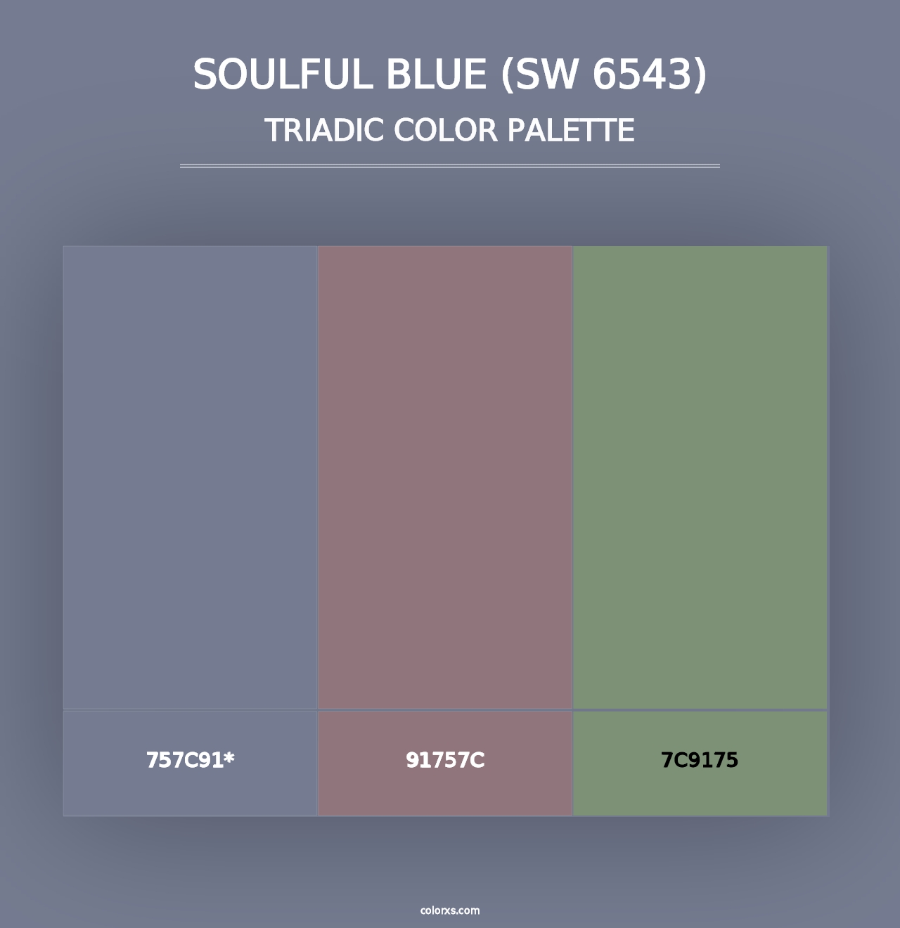 Soulful Blue (SW 6543) - Triadic Color Palette