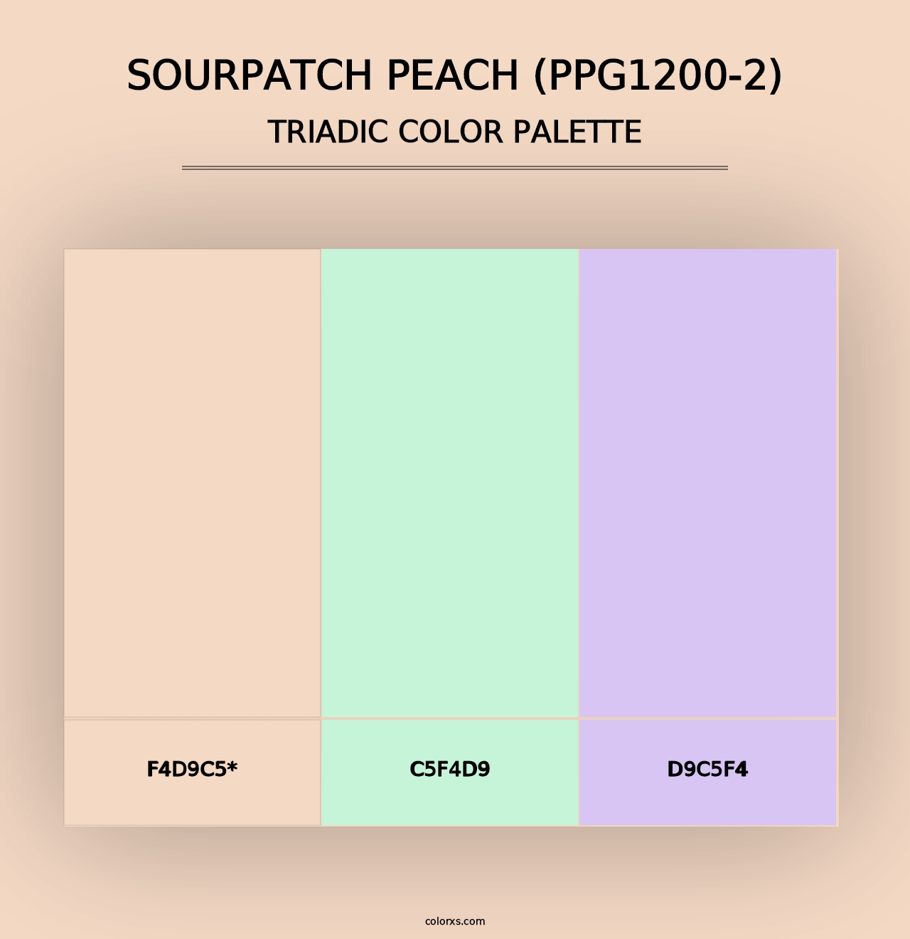 Sourpatch Peach (PPG1200-2) - Triadic Color Palette