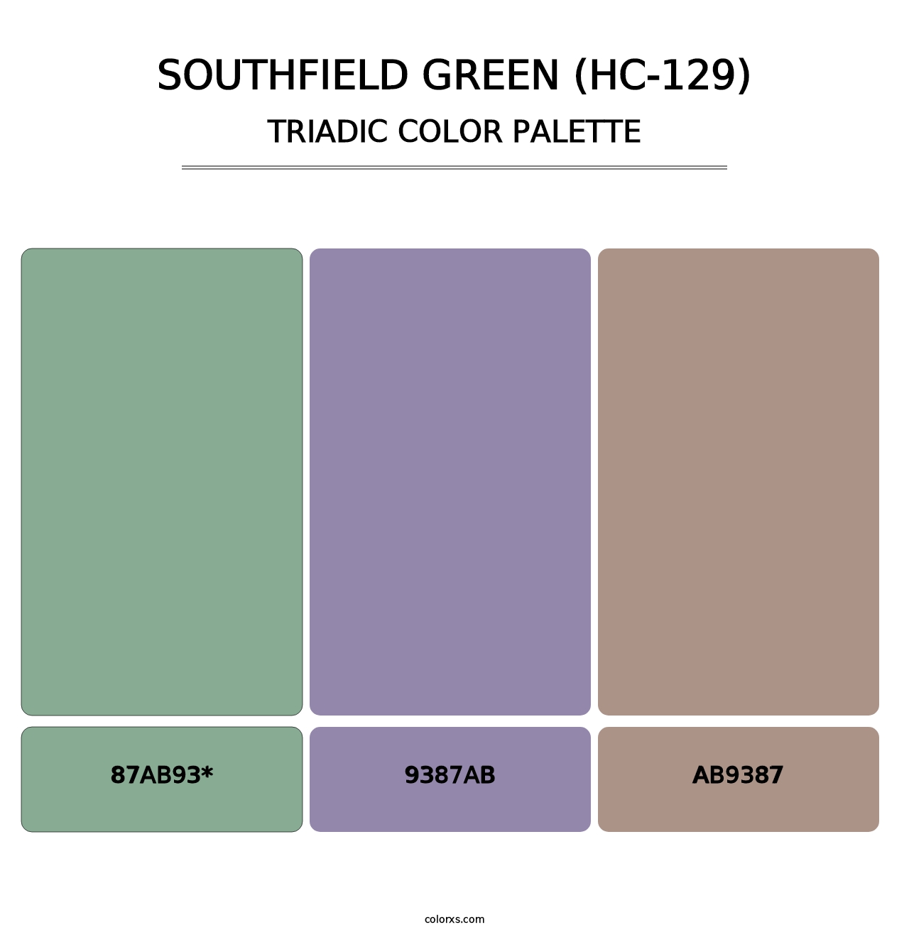 Southfield Green (HC-129) - Triadic Color Palette