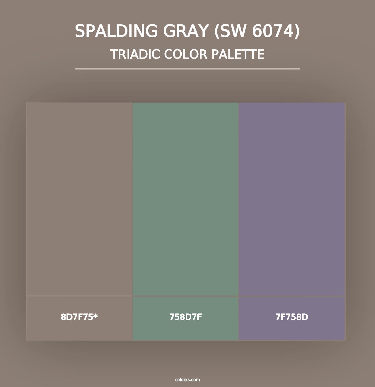 Spalding Gray (SW 6074) - Triadic Color Palette