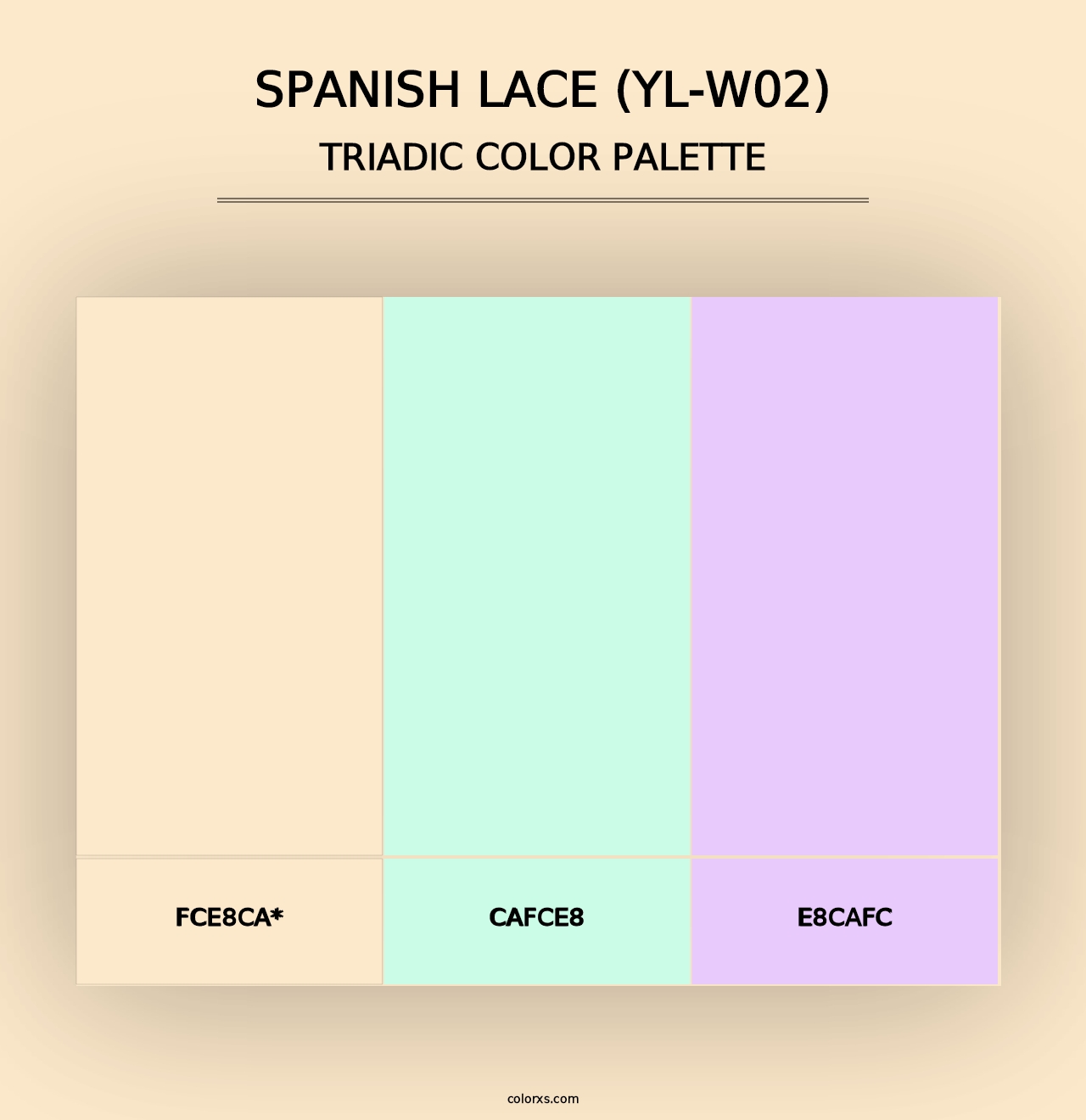 Spanish Lace (YL-W02) - Triadic Color Palette