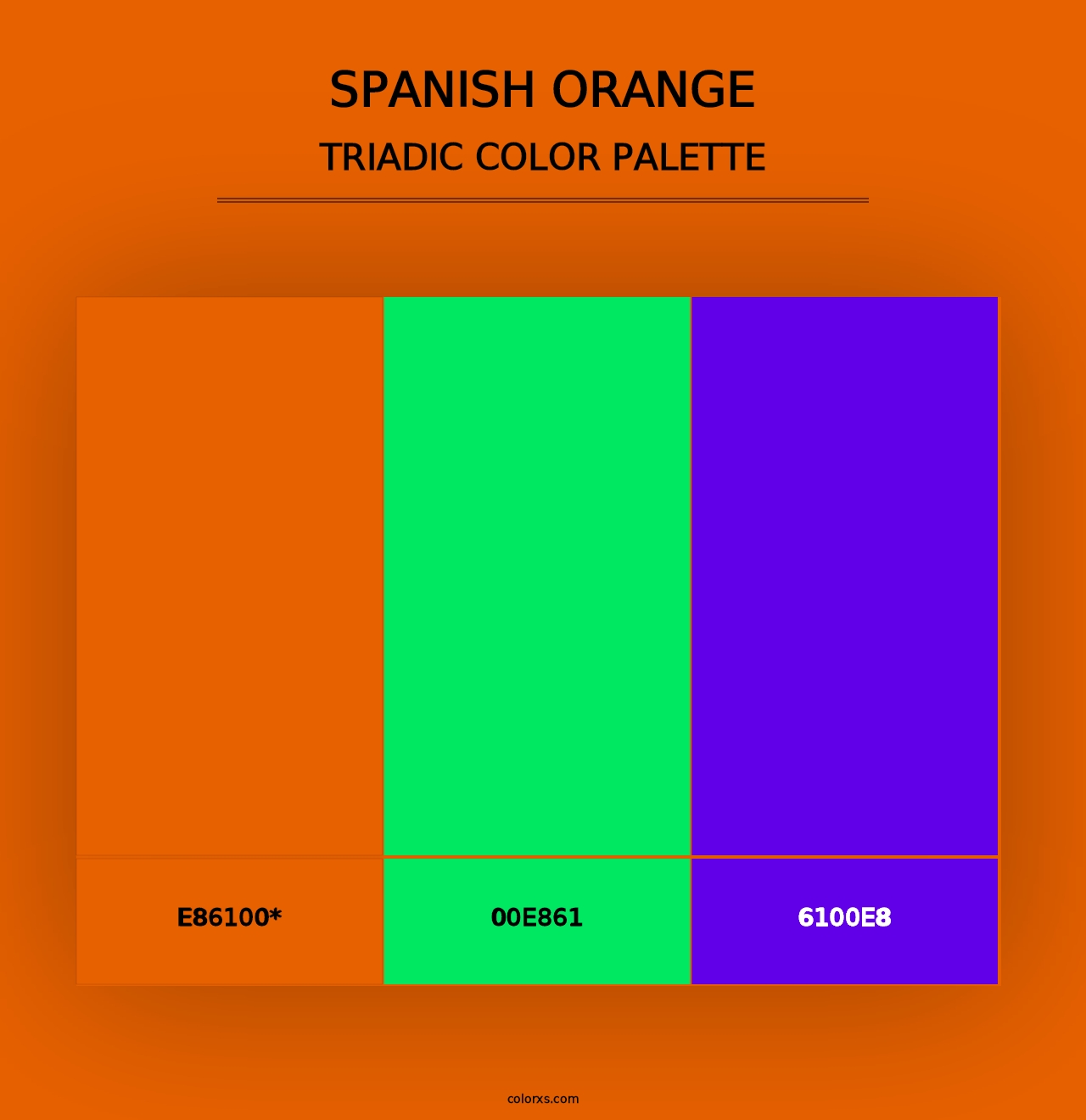 Spanish Orange - Triadic Color Palette