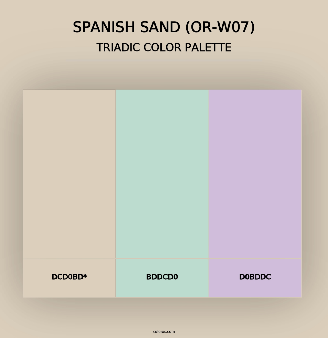 Spanish Sand (OR-W07) - Triadic Color Palette