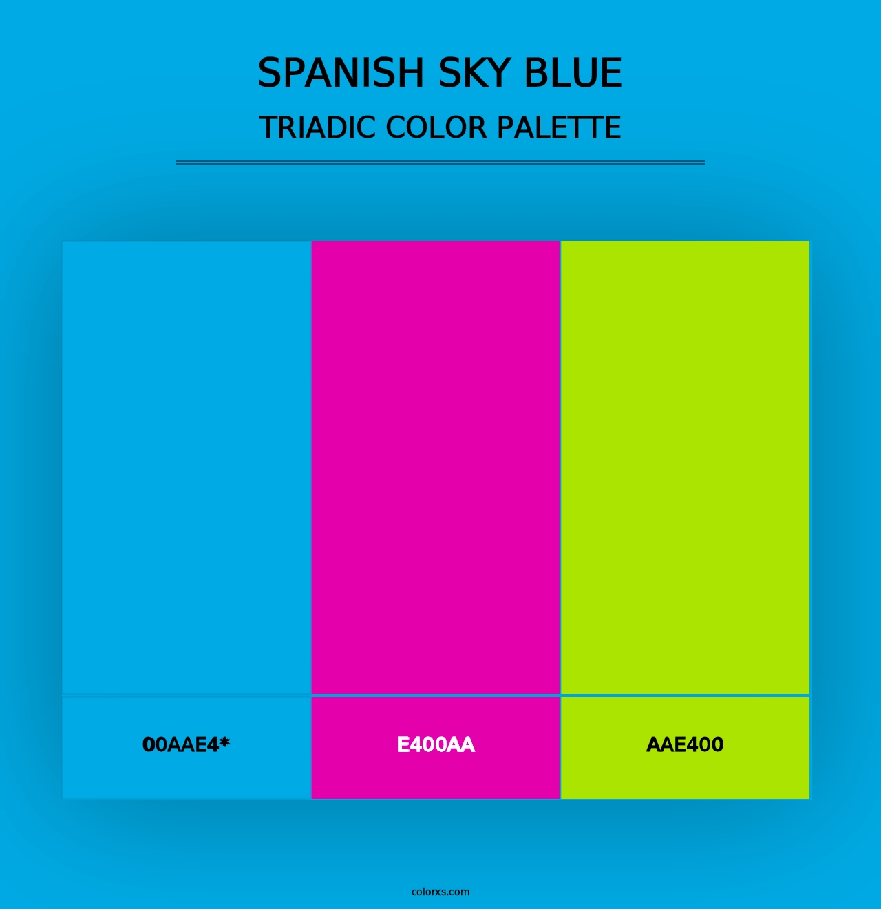 Spanish Sky Blue - Triadic Color Palette