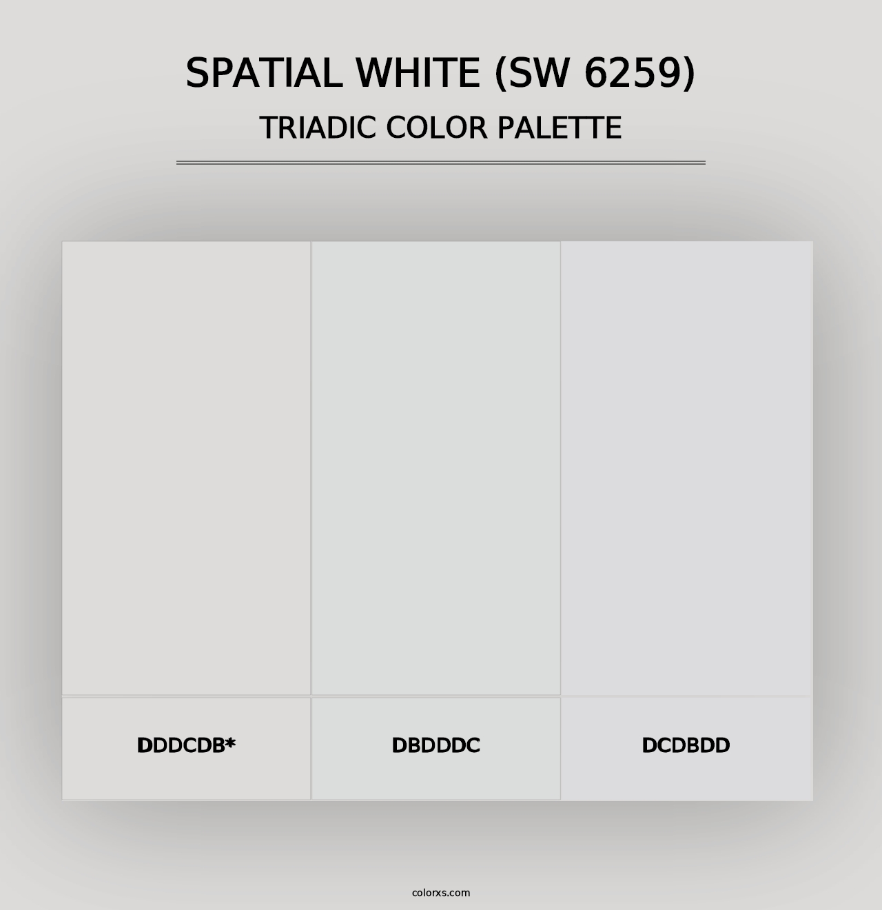 Spatial White (SW 6259) - Triadic Color Palette